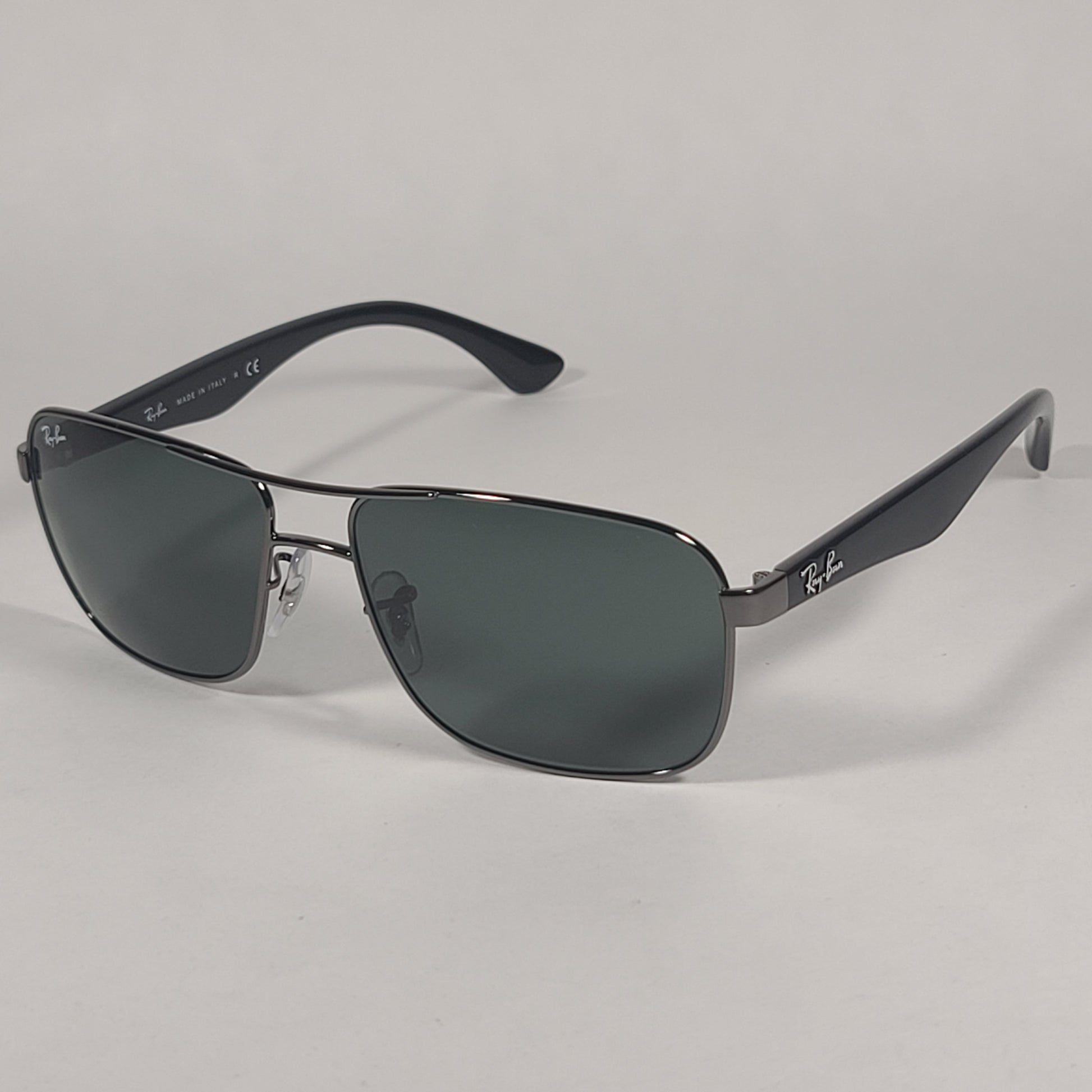 Ray-Ban Navigator Sunglasses RB3516 004/71 Gunmetal And Black Frame Green Lens - Sunglasses