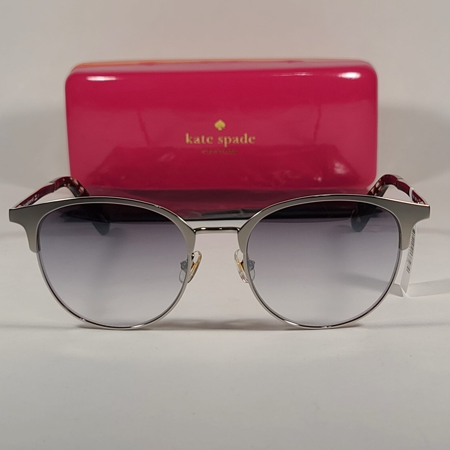 Kate Spade JOELYNN YL7IC Club Sunglasses Silver Frame Gray Gradient Lens - Sunglasses