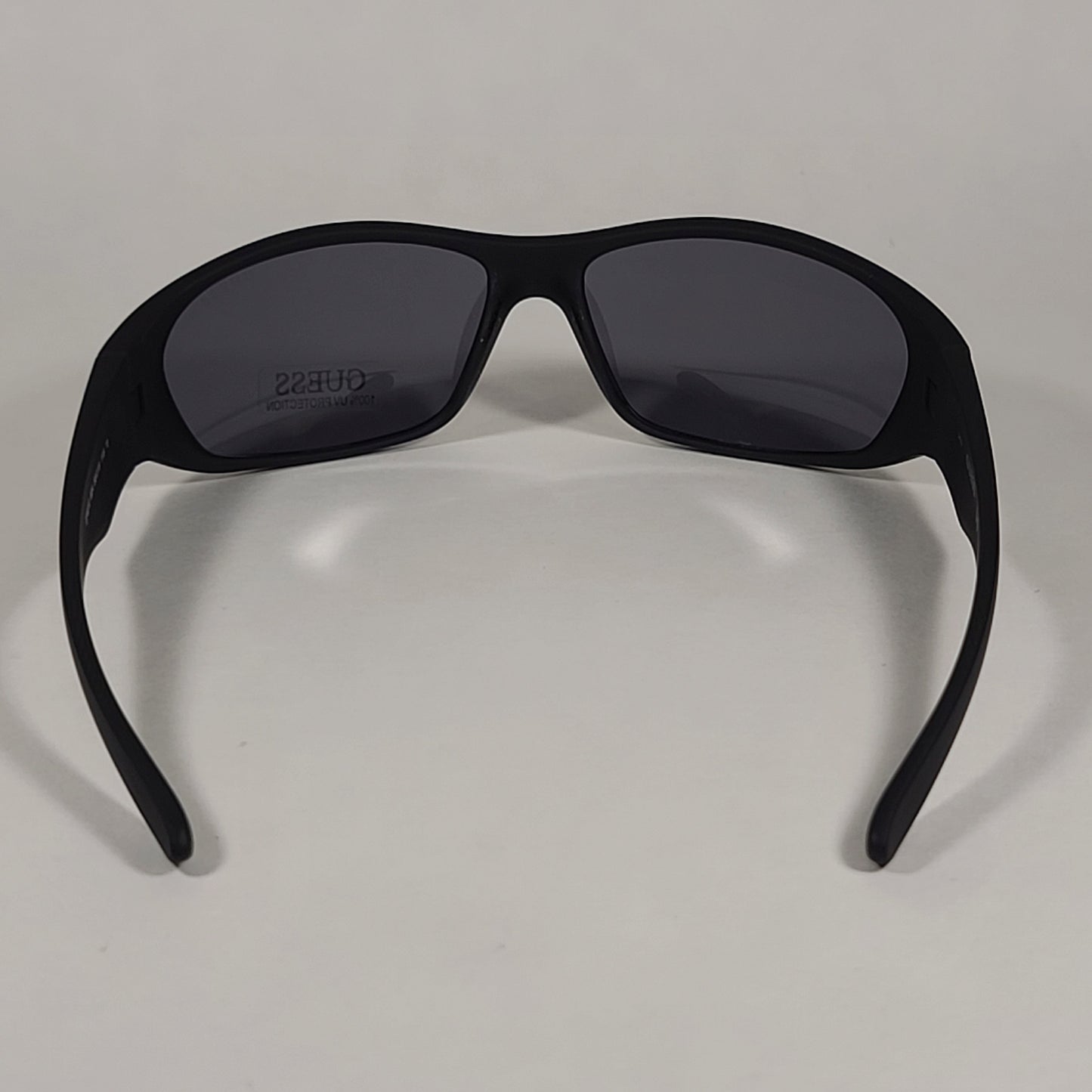 Guess Small Wrap Sunglasses Matte Black Frame Gray Lens GF4010 02A - Sunglasses