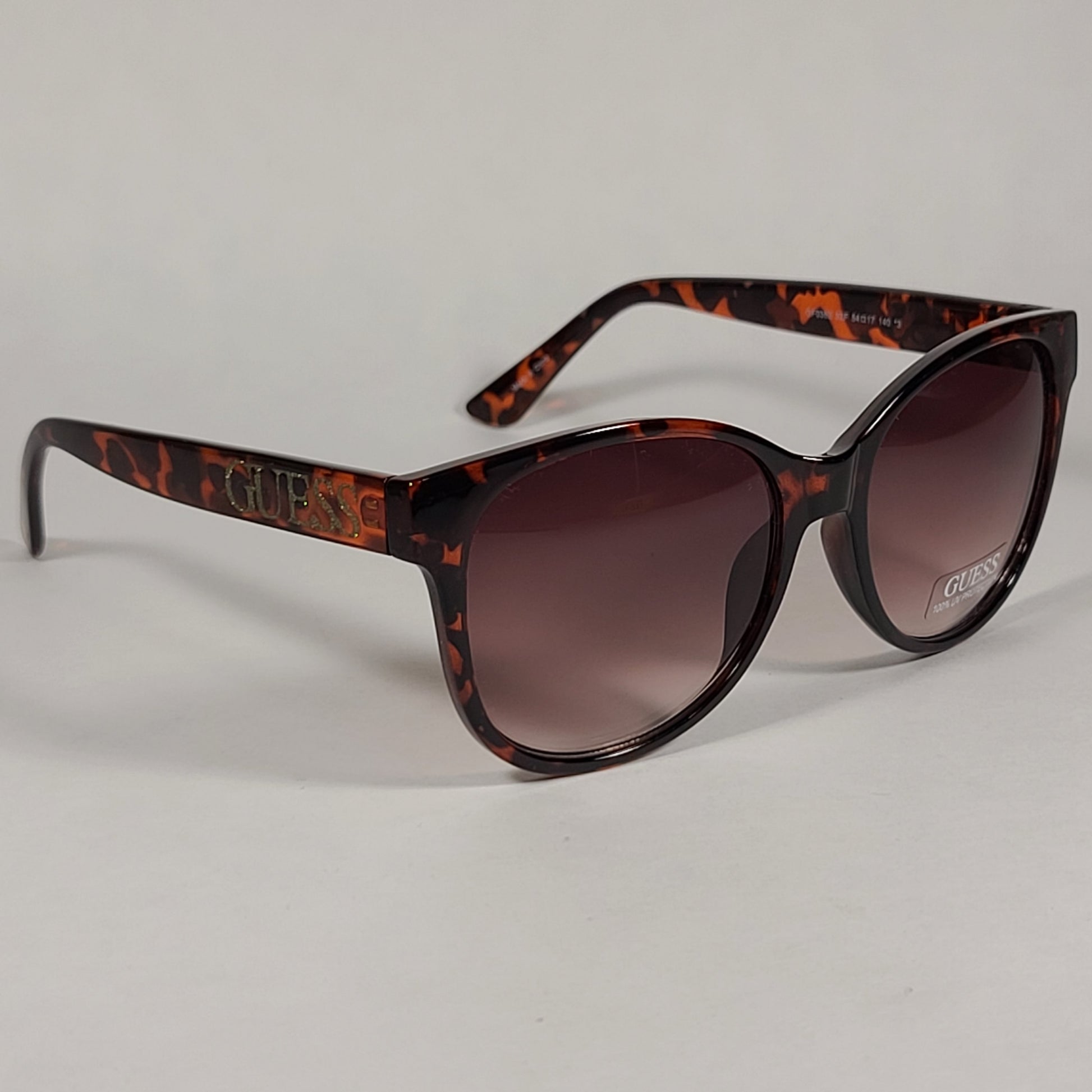 Guess Soft Round Sunglasses Brown Tortoise Frame Brown Gradient Lens GF0362 52F - Sunglasses