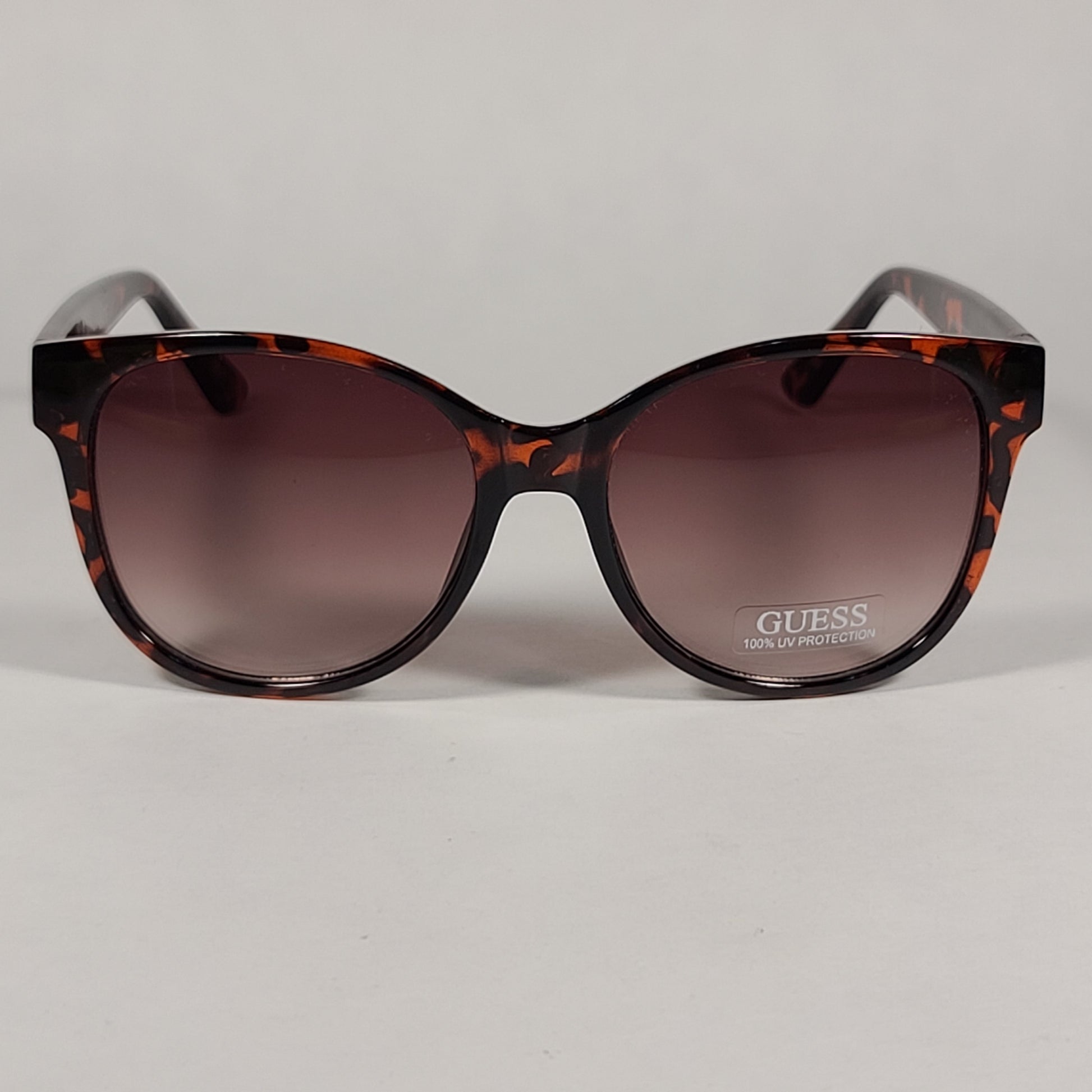 Guess Soft Round Sunglasses Brown Tortoise Frame Brown Gradient Lens GF0362 52F - Sunglasses