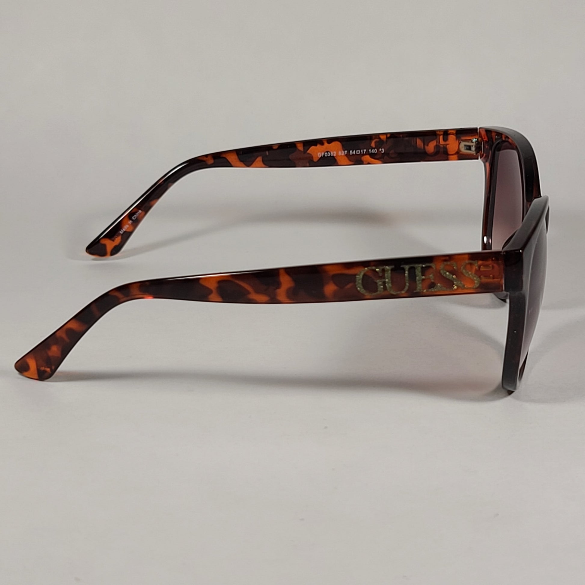 Guess Soft Round Sunglasses Brown Tortoise Frame Brown Gradient Lens GF0362 52F - Sunglasses