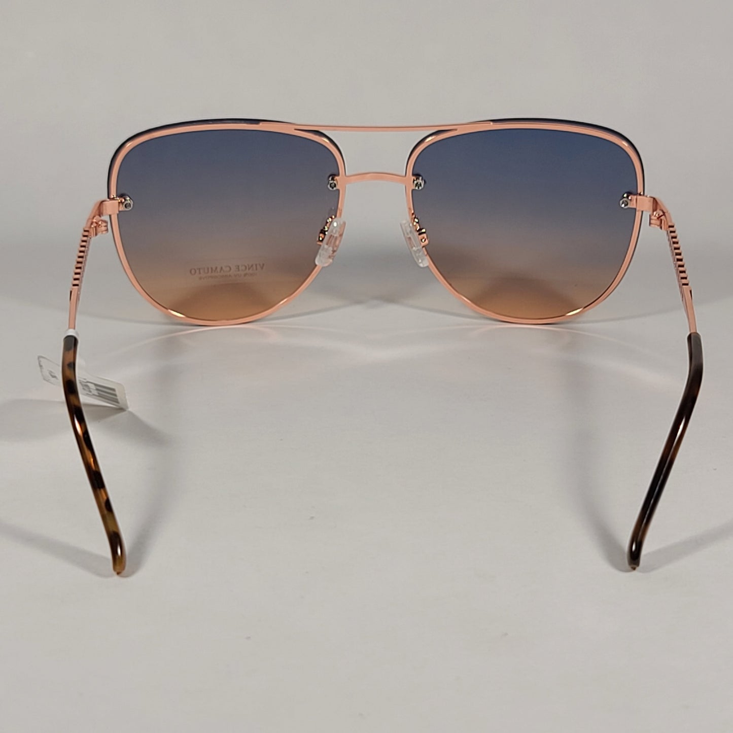 Vince Camuto Rimless Navigator Sunglasses Rose Gold Blue Gradient VC794 RGD - Sunglasses