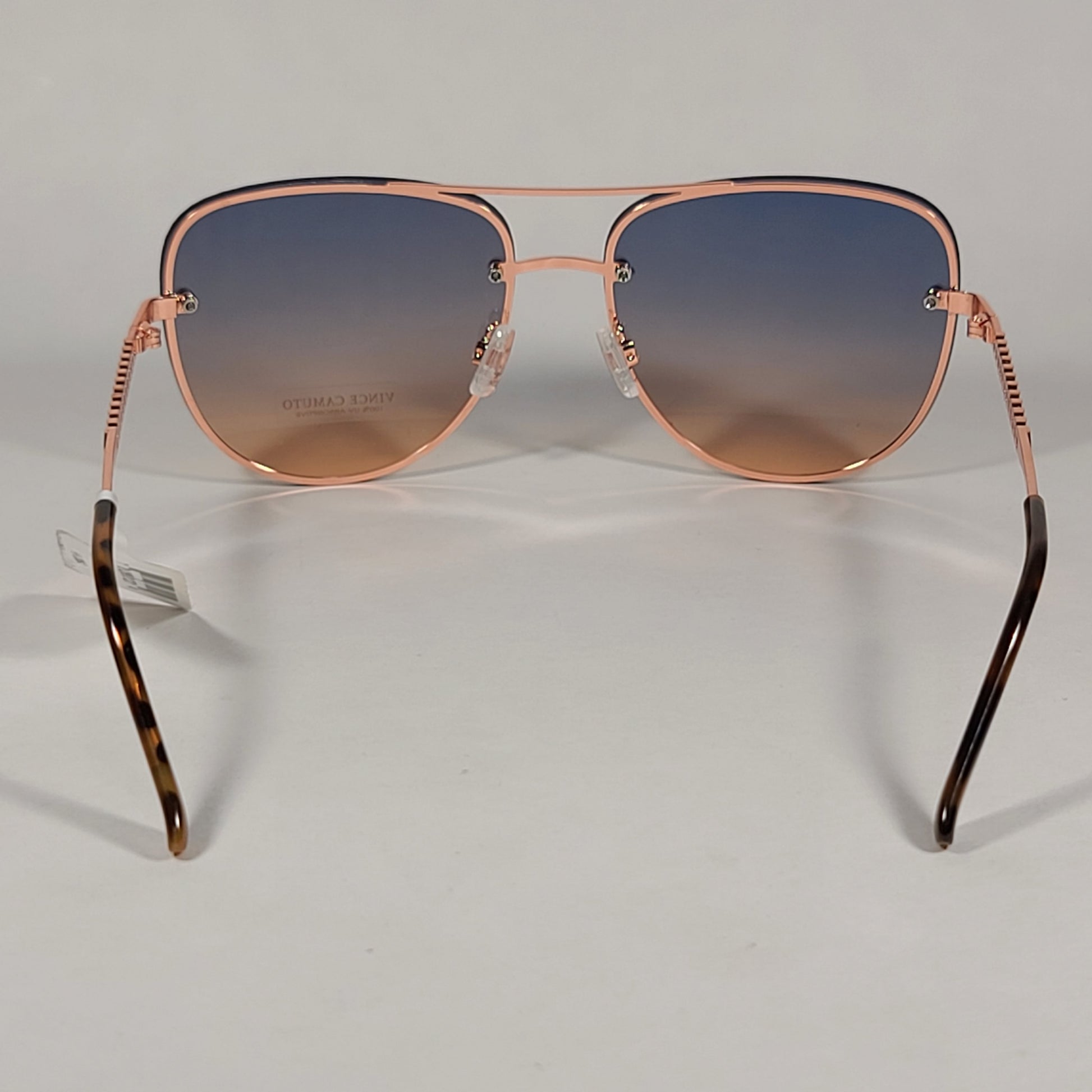 Vince Camuto Rimless Navigator Sunglasses Rose Gold Blue Gradient VC794 RGD - Sunglasses