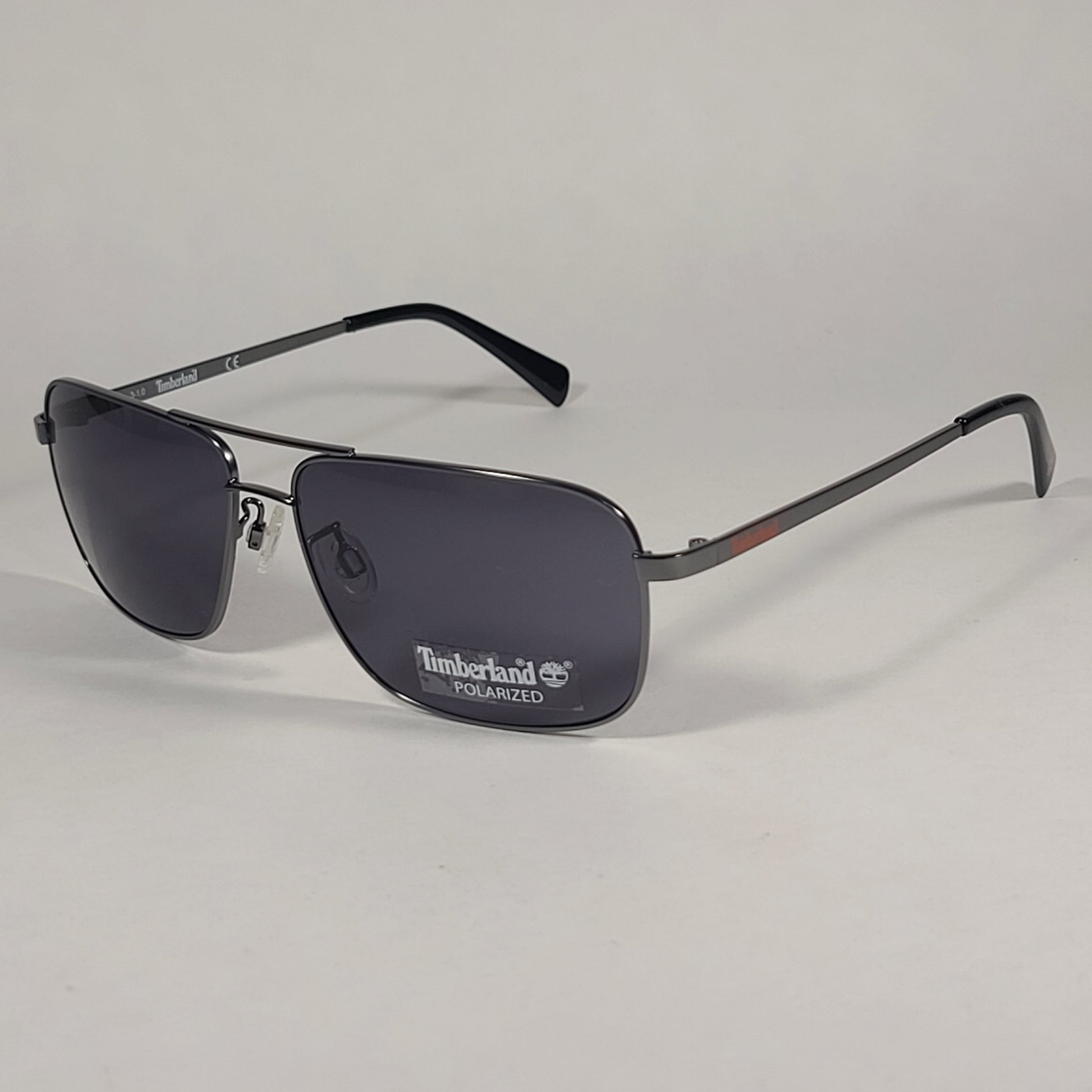 Timberland Polarized Rectangular Sunglasses Gunmetal Gray Lens TB7138 09A - Sunglasses