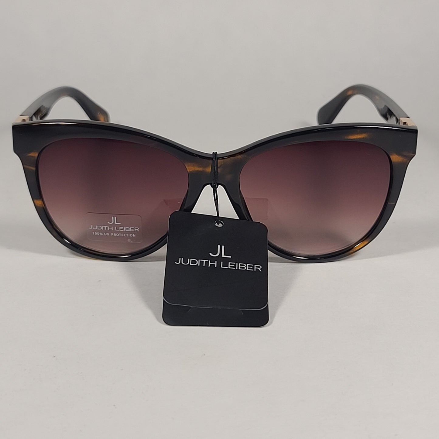 JL By Judith Leiber Slipper Sunglasses Brown Tortoise Gradient Lens - Sunglasses
