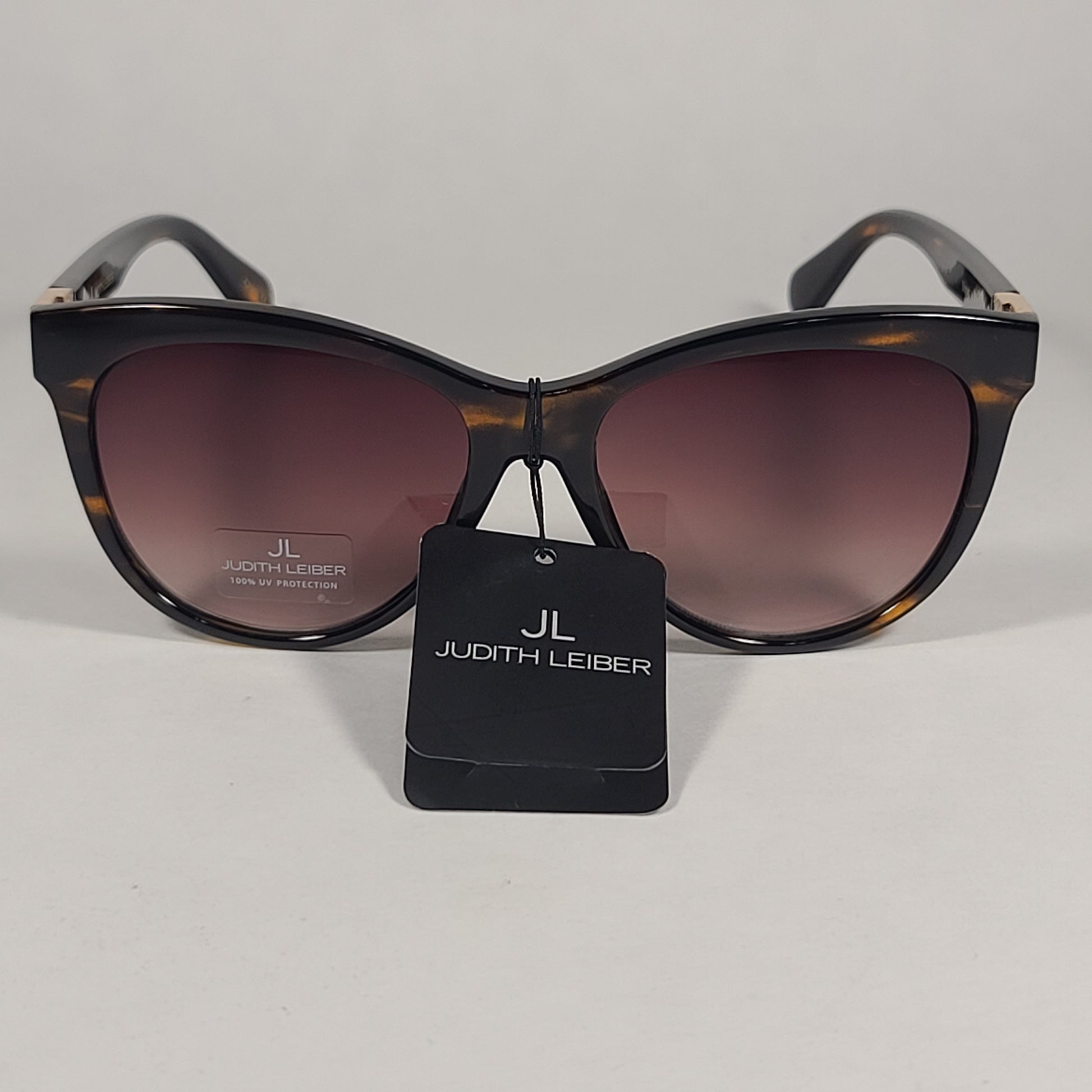 JL By Judith Leiber Slipper Sunglasses Brown Tortoise Gradient Lens - Sunglasses