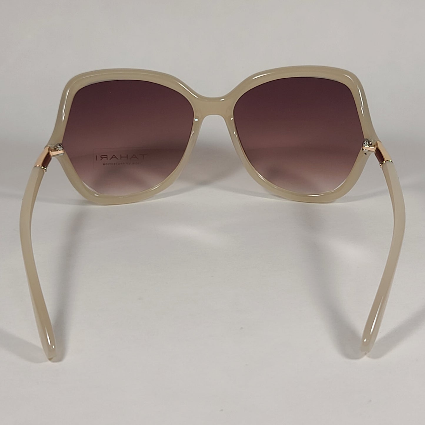 Tahari Butterfly Vented Sunglasses Ivory Frame Brown Gradient Lens TH740 IVY - Sunglasses