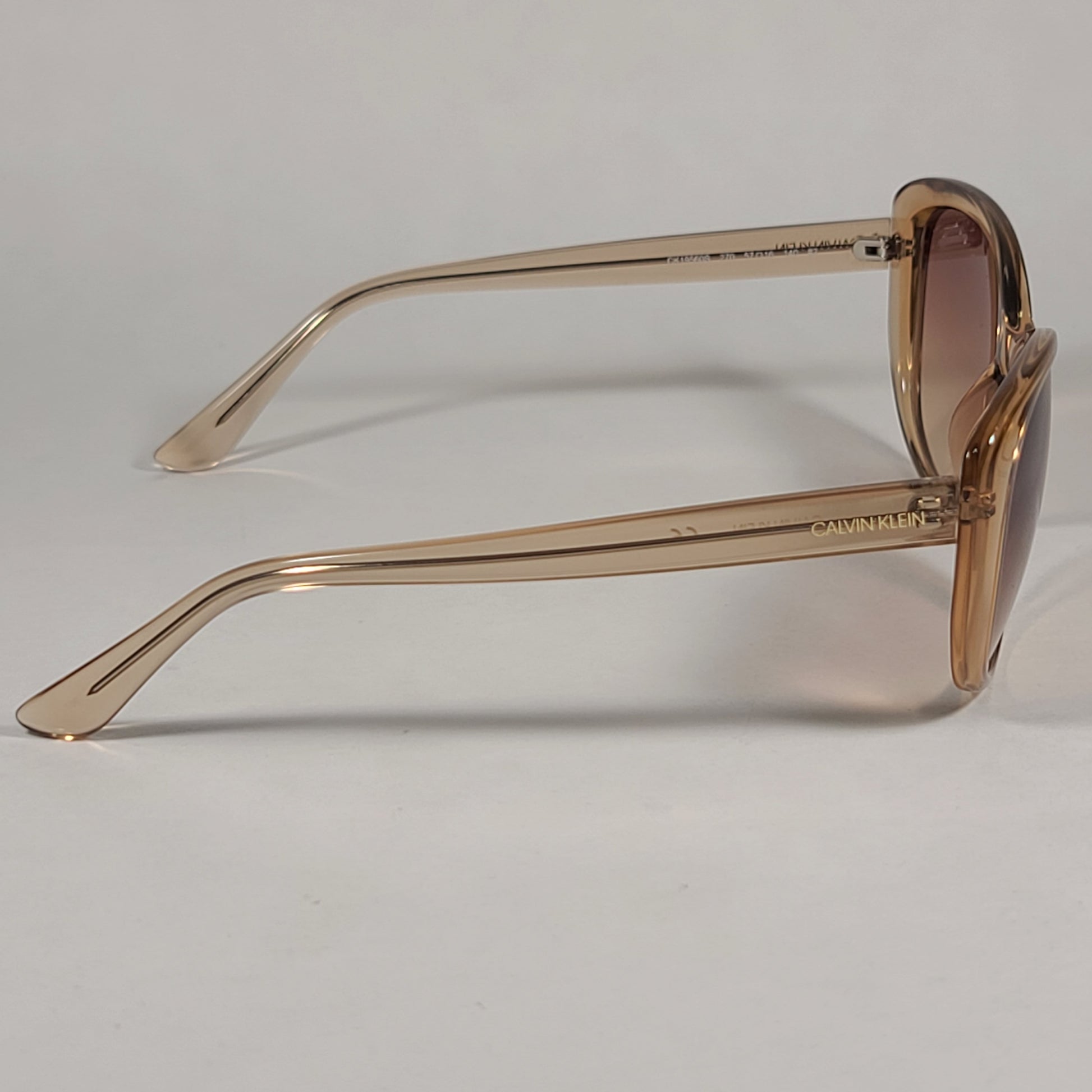 Calvin Klein Cat Eye Sunglasses CK19560S 270 Tan Crystal Brown Gradient Lens - Sunglasses