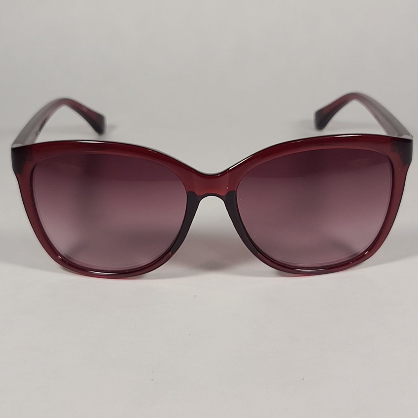 Calvin Klein Square Cat Eye Sunglasses CK19542S 605 Red Crystal Frame Rose Pink Gradient Lens - Sunglasses