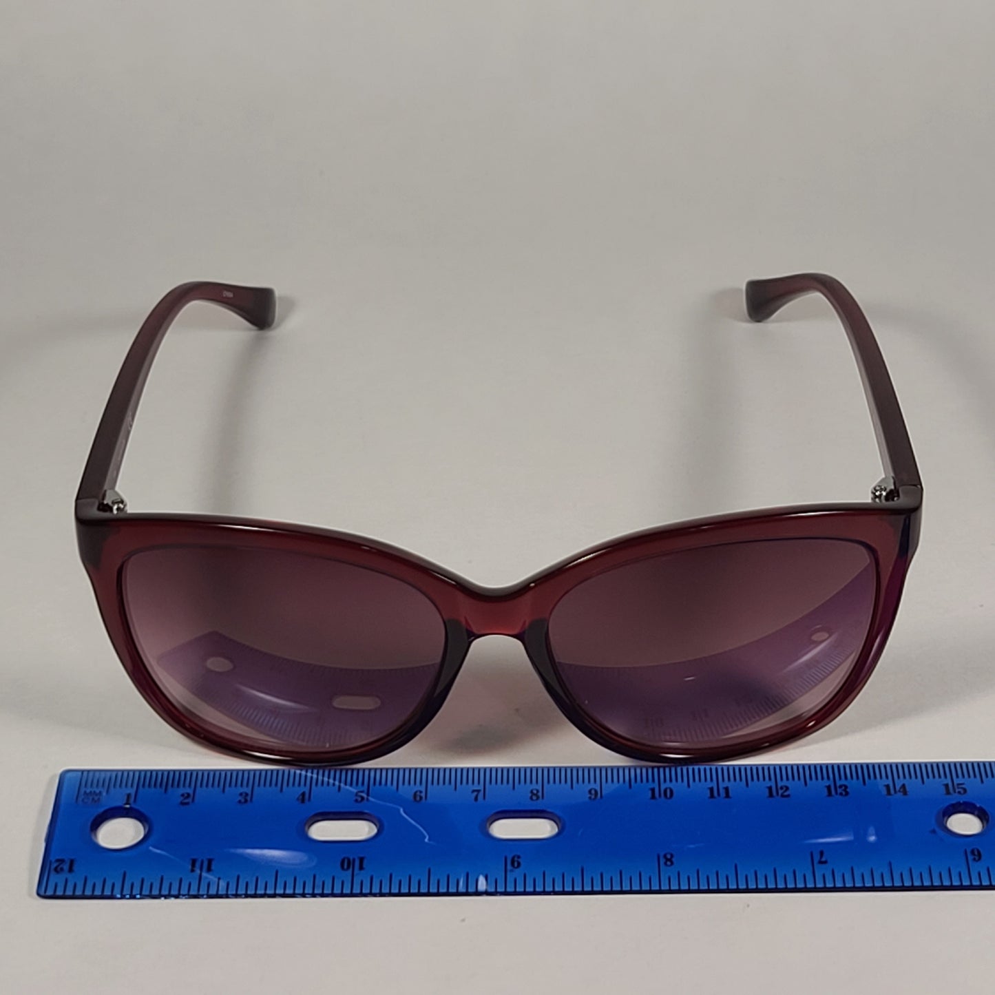 Calvin Klein Square Cat Eye Sunglasses CK19542S 605 Red Crystal Frame Rose Pink Gradient Lens - Sunglasses