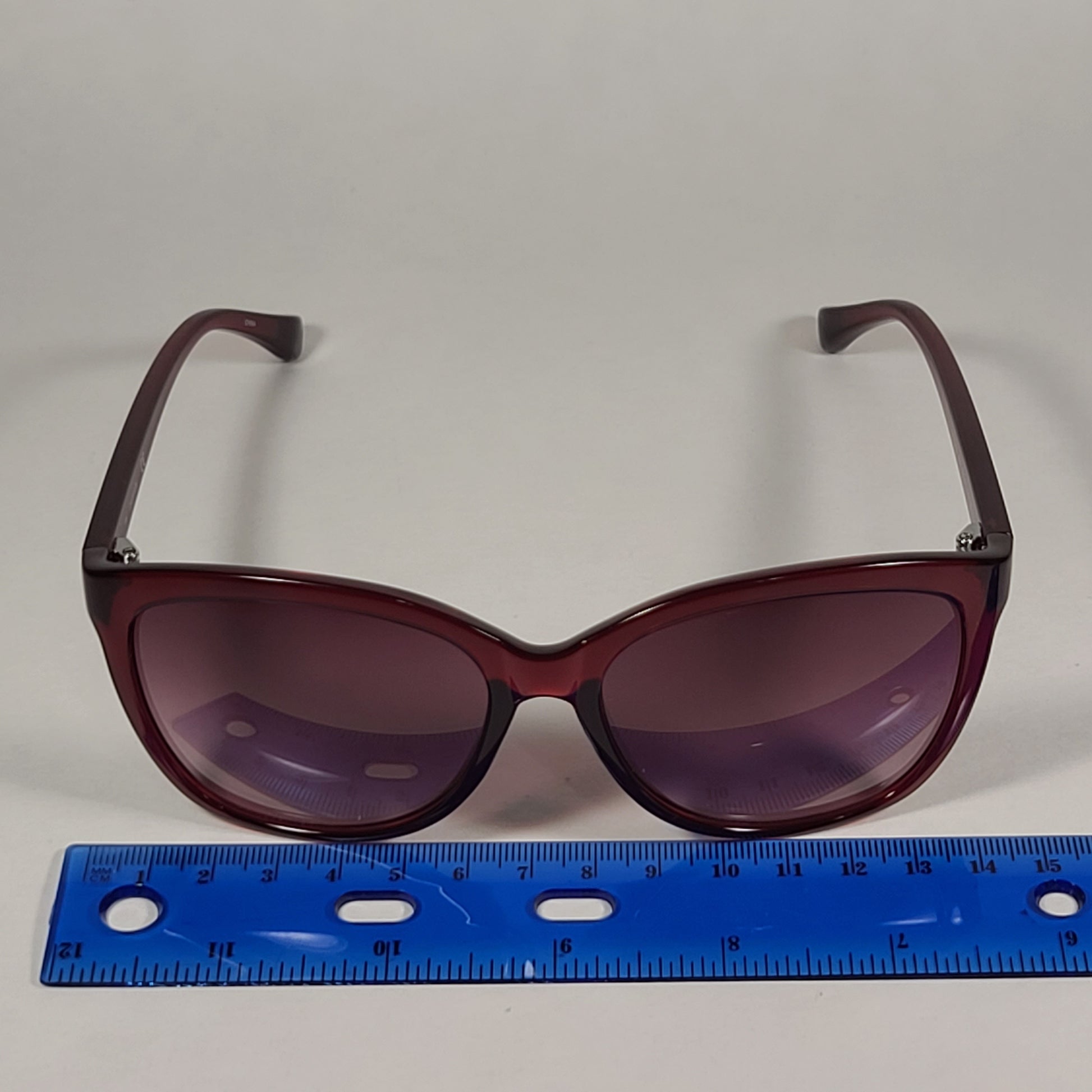 Calvin Klein Square Cat Eye Sunglasses CK19542S 605 Red Crystal Frame Rose Pink Gradient Lens - Sunglasses