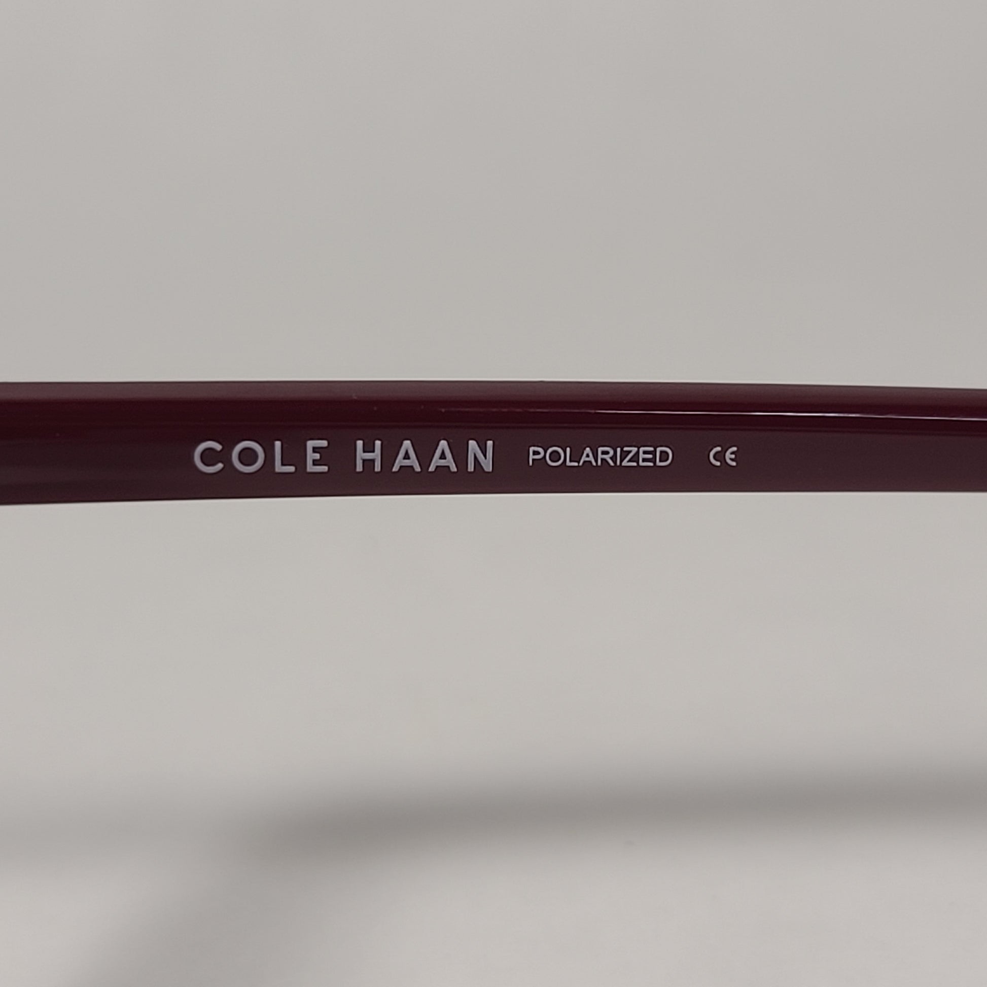 Cole Haan CH8505 604 Polarized Square Club Sunglasses Burgundy Gold Trim Frame Tinted Lens - Sunglasses