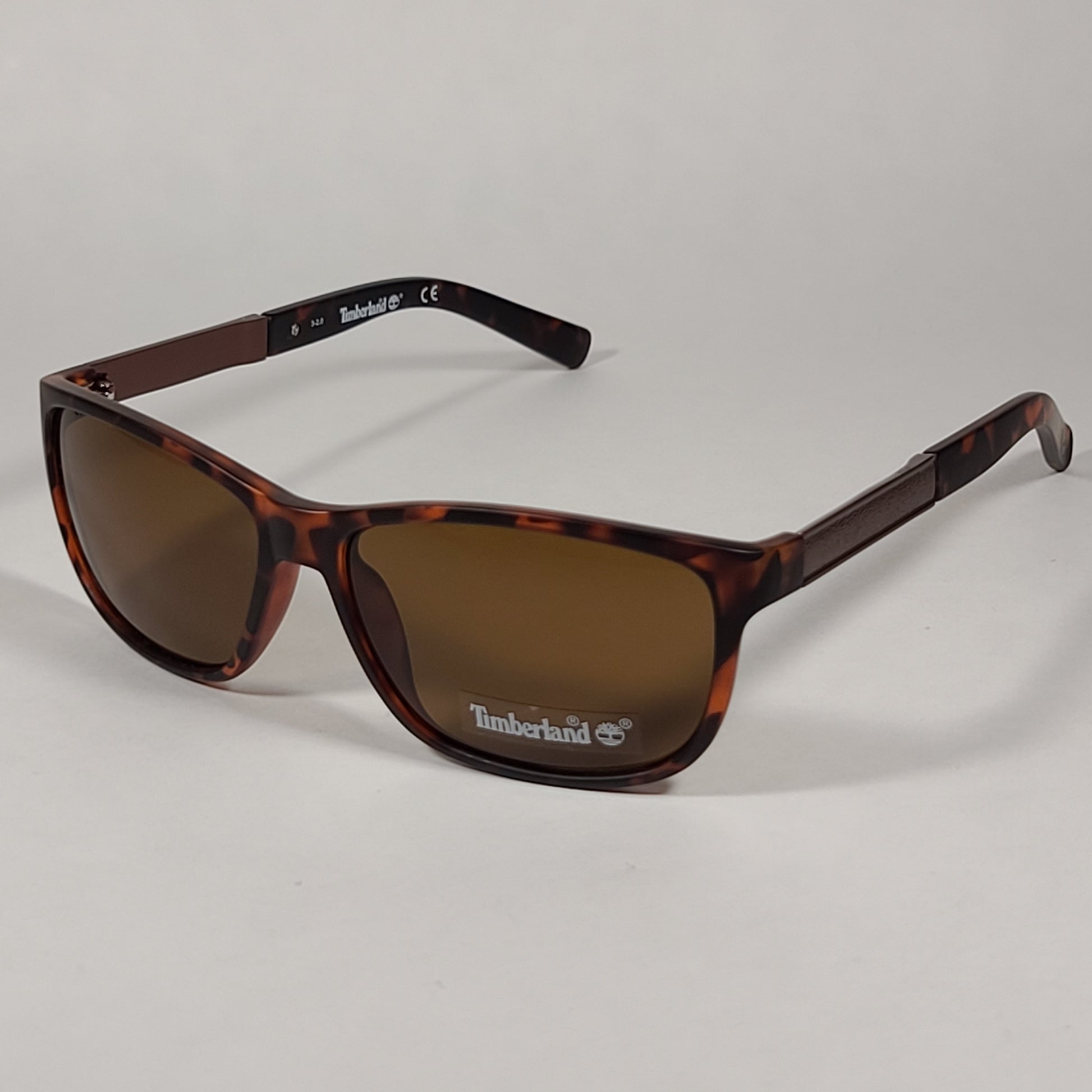 Timberland Rectangular Sunglasses Brown Tortoise Brown Lens TB7143 52E - Sunglasses