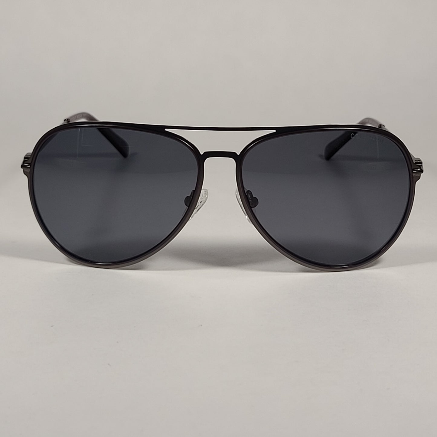 Cole Haan Polarized Aviator Sunglasses Gunmetal And Burgundy Frame Gray Lens CH8007 604 Burgundy - Sunglasses