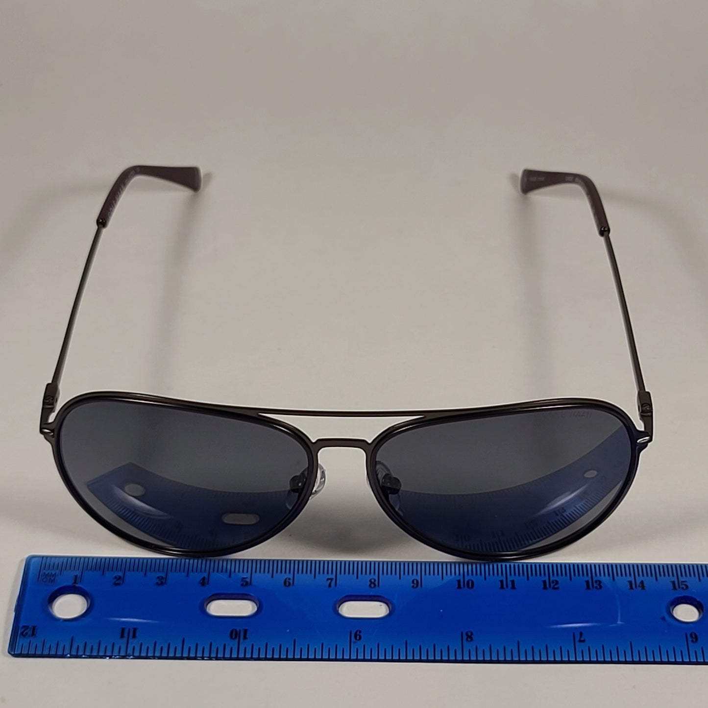 Cole Haan Polarized Aviator Sunglasses Gunmetal And Burgundy Frame Gray Lens CH8007 604 Burgundy - Sunglasses