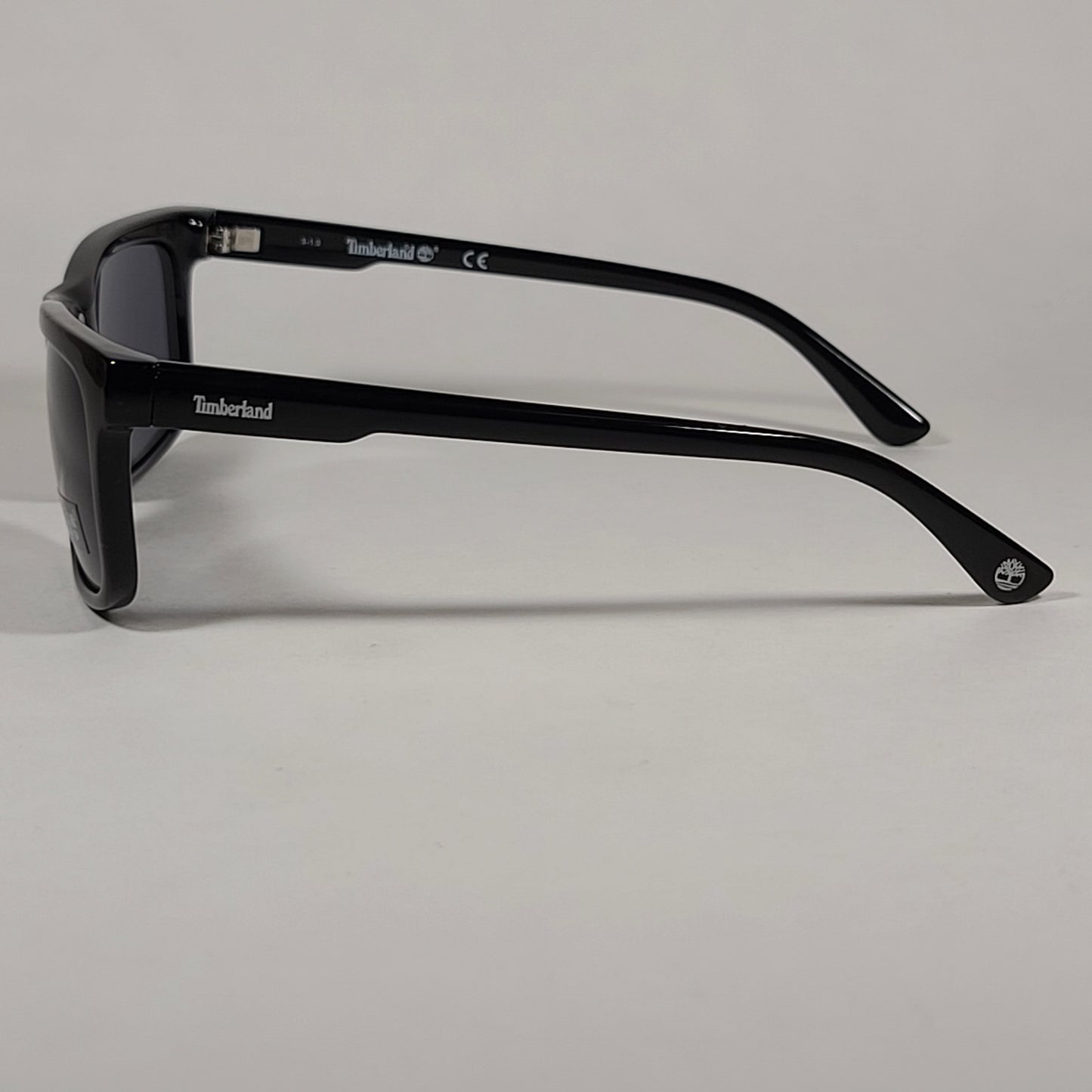 Timberland Rectangular Sunglasses Shiny Black Frame Gray Lens TB7153 01A - Sunglasses