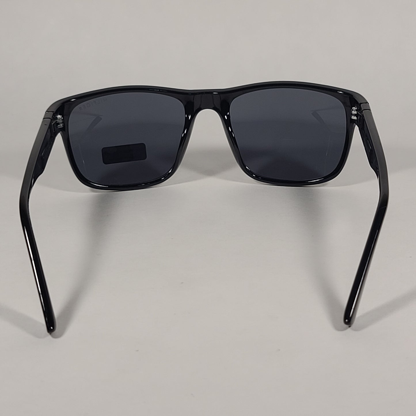 Tommy Hilfiger Wilson Rectangular Sunglasses Shiny Black Gray Lens WILSON MP OM563 - Sunglasses