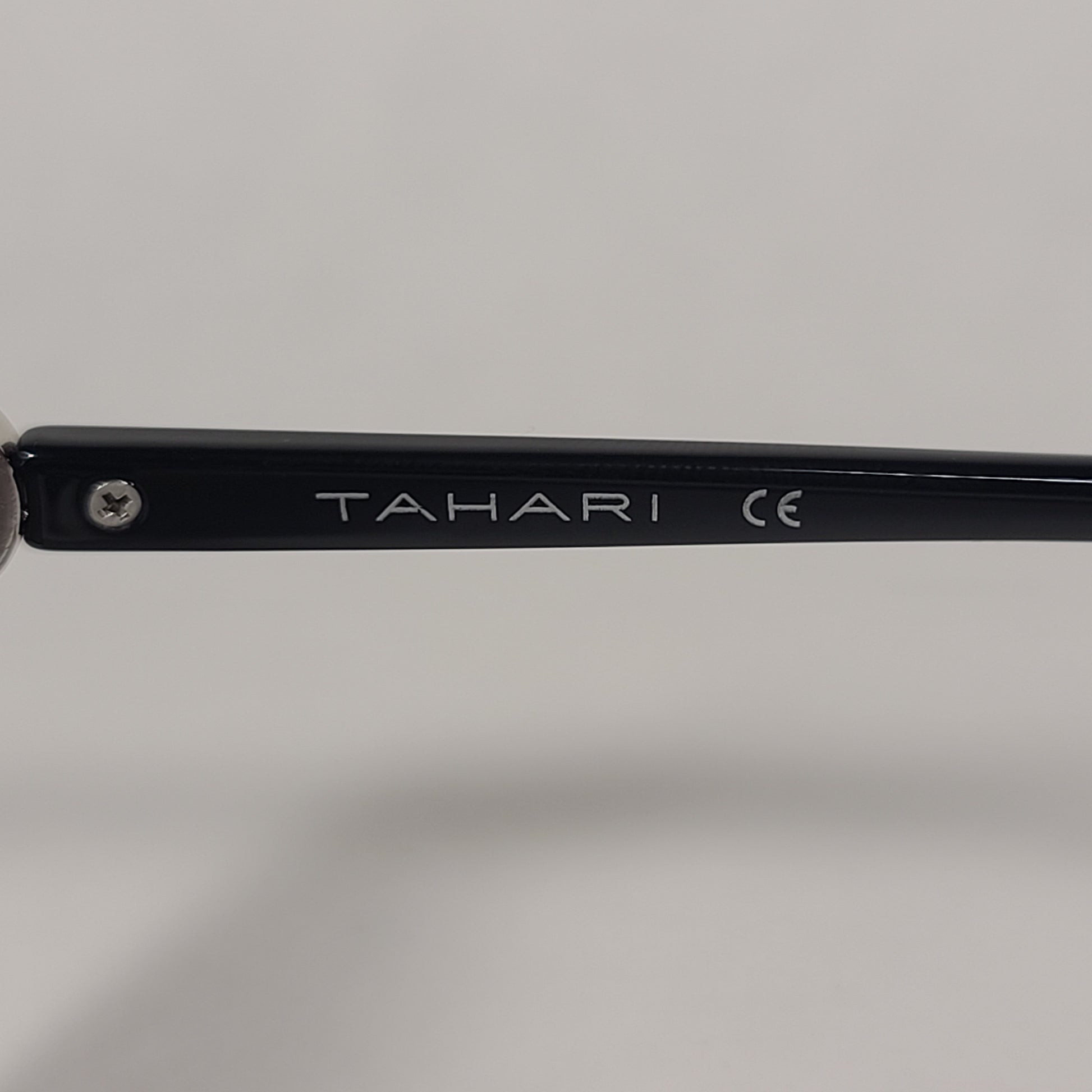 Tahari Cat Eye Sunglasses Shiny Black Frame Gray Smoke Gradient Lens TH761 OX - Sunglasses