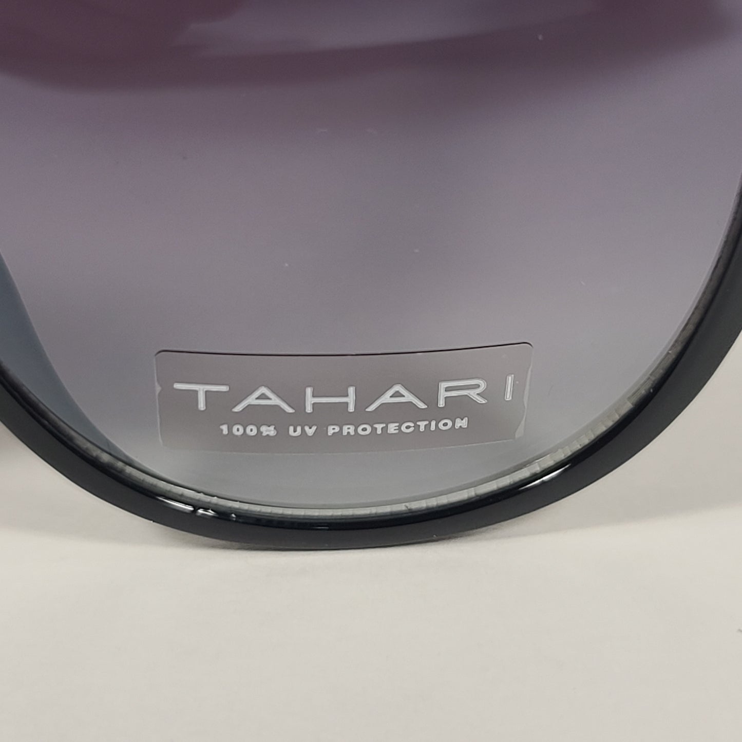 Tahari Cat Eye Sunglasses Shiny Black Frame Gray Smoke Gradient Lens TH761 OX - Sunglasses