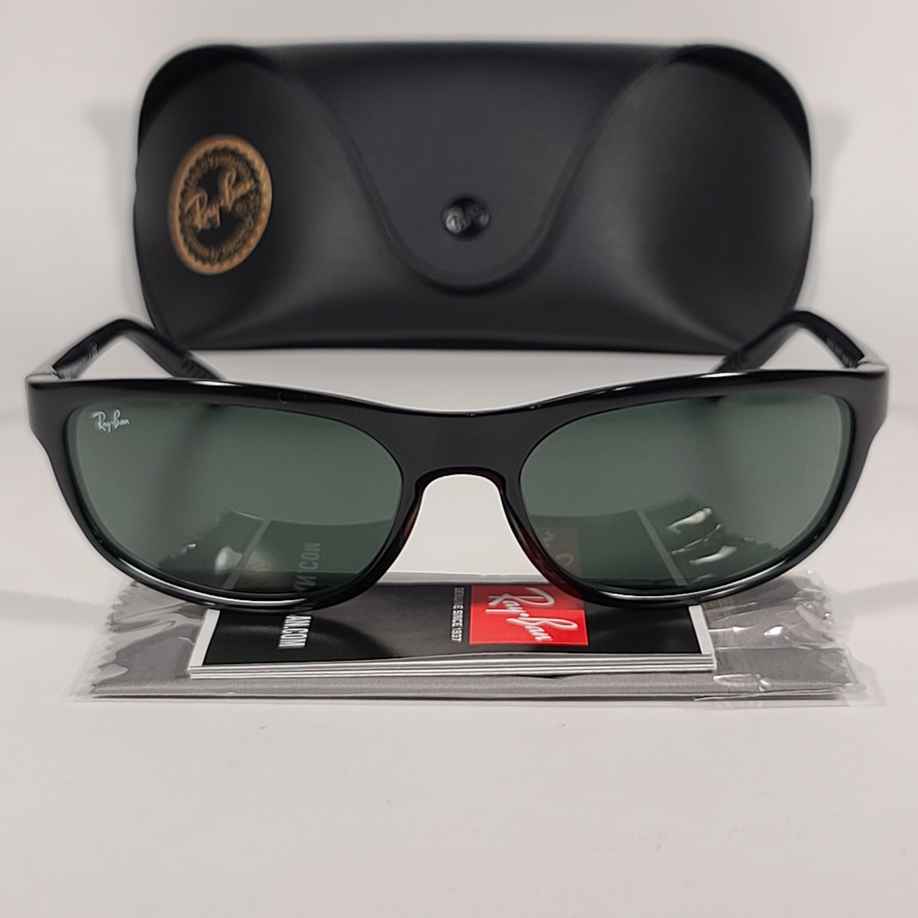 Ray Ban Predator Active Lifestyle Wrap Sunglasses Shiny Black Frame Green Lens RB4114 601 71