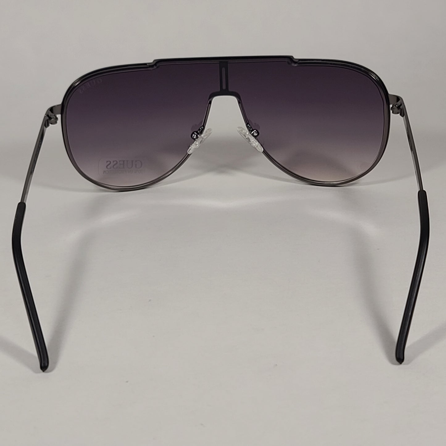 Guess Shield Aviator Sunglasses Gunmetal Frame Gray Gradient Lens GF0199 09B - Sunglasses