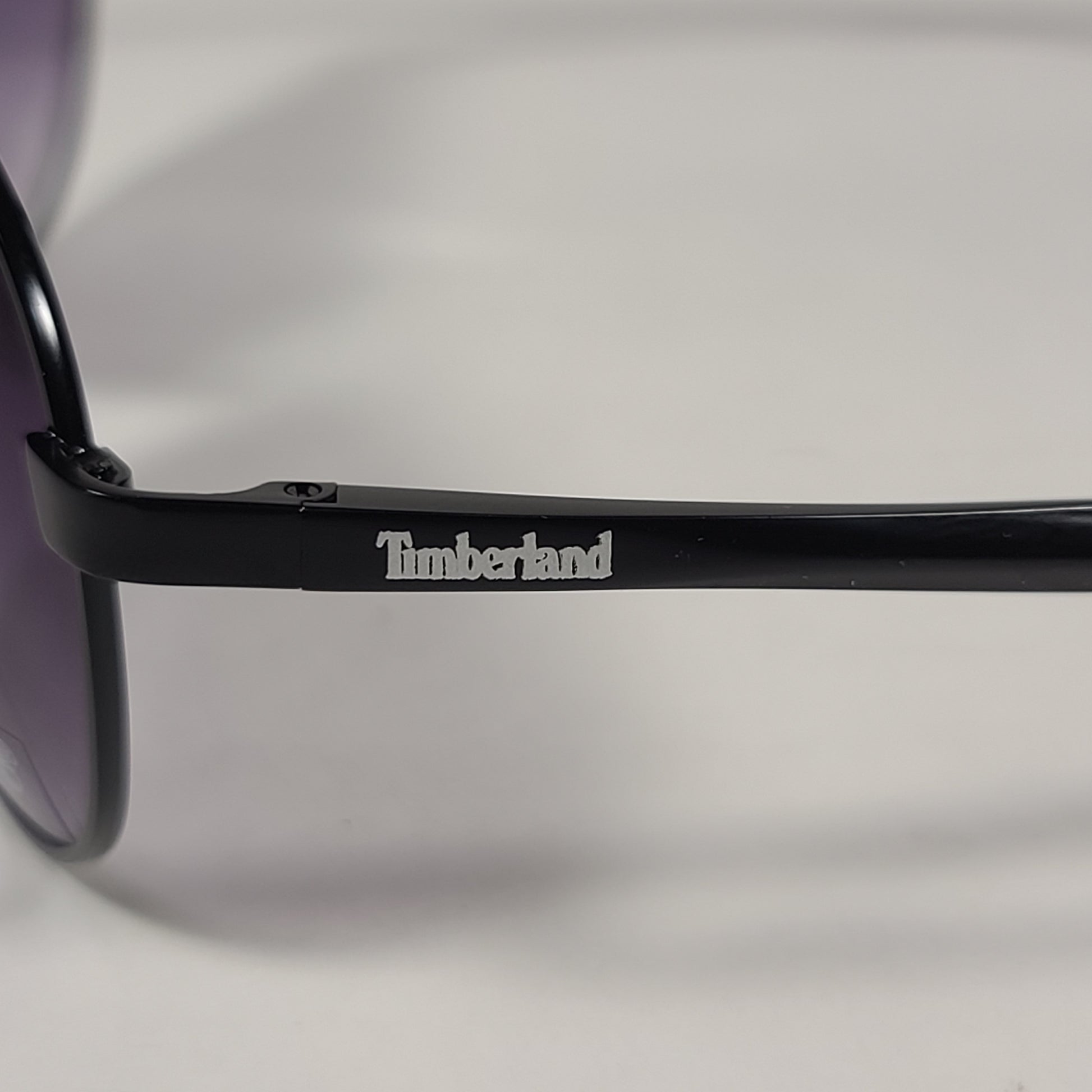 Timberland Aviator Sunglasses Shiny Black Frame Smoke Gradient Lens TB7114 02B - Sunglasses