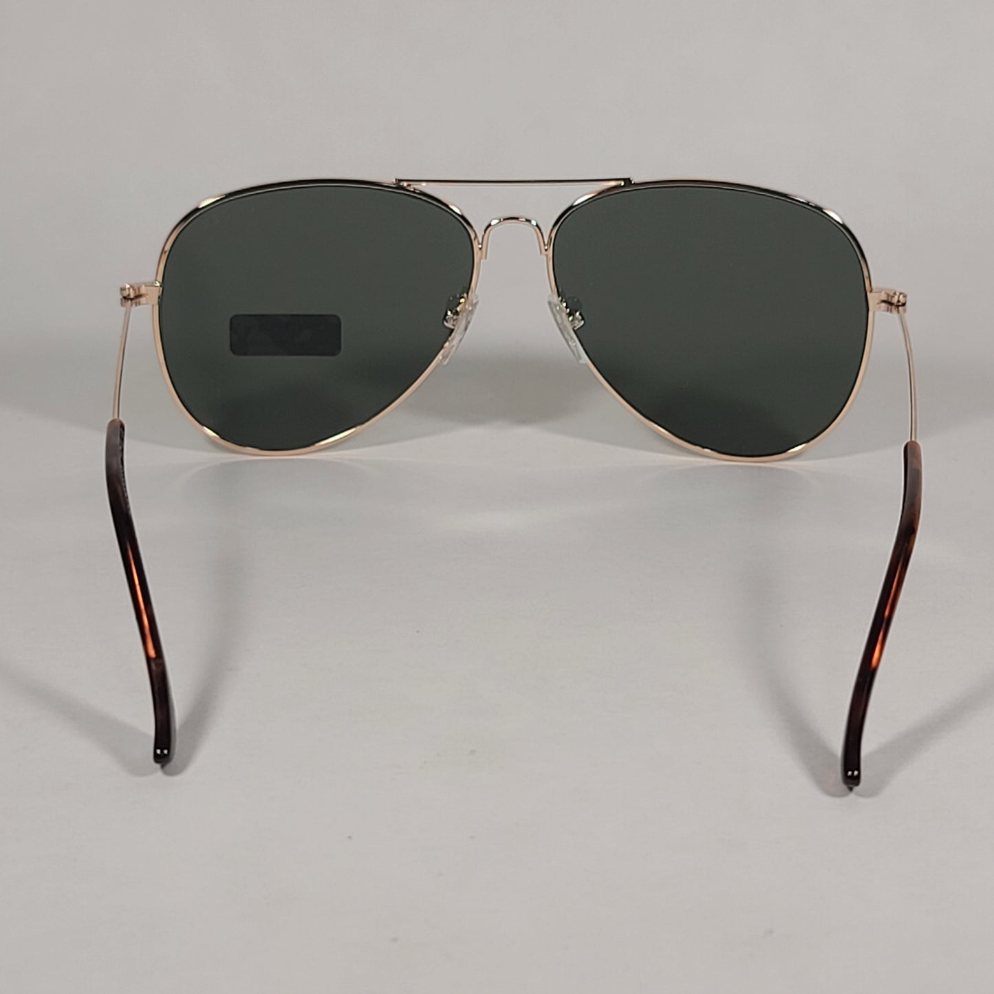 Tommy Hilfiger Simon Aviator Sunglasses Gold And Brown Metal Frame Green Lens - Sunglasses