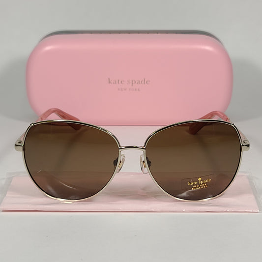 Kate Spade Polarized CANDIDA 03YG VW Pilot Sunglasses Women’s Silver Aviator Brown Lens - Sunglasses