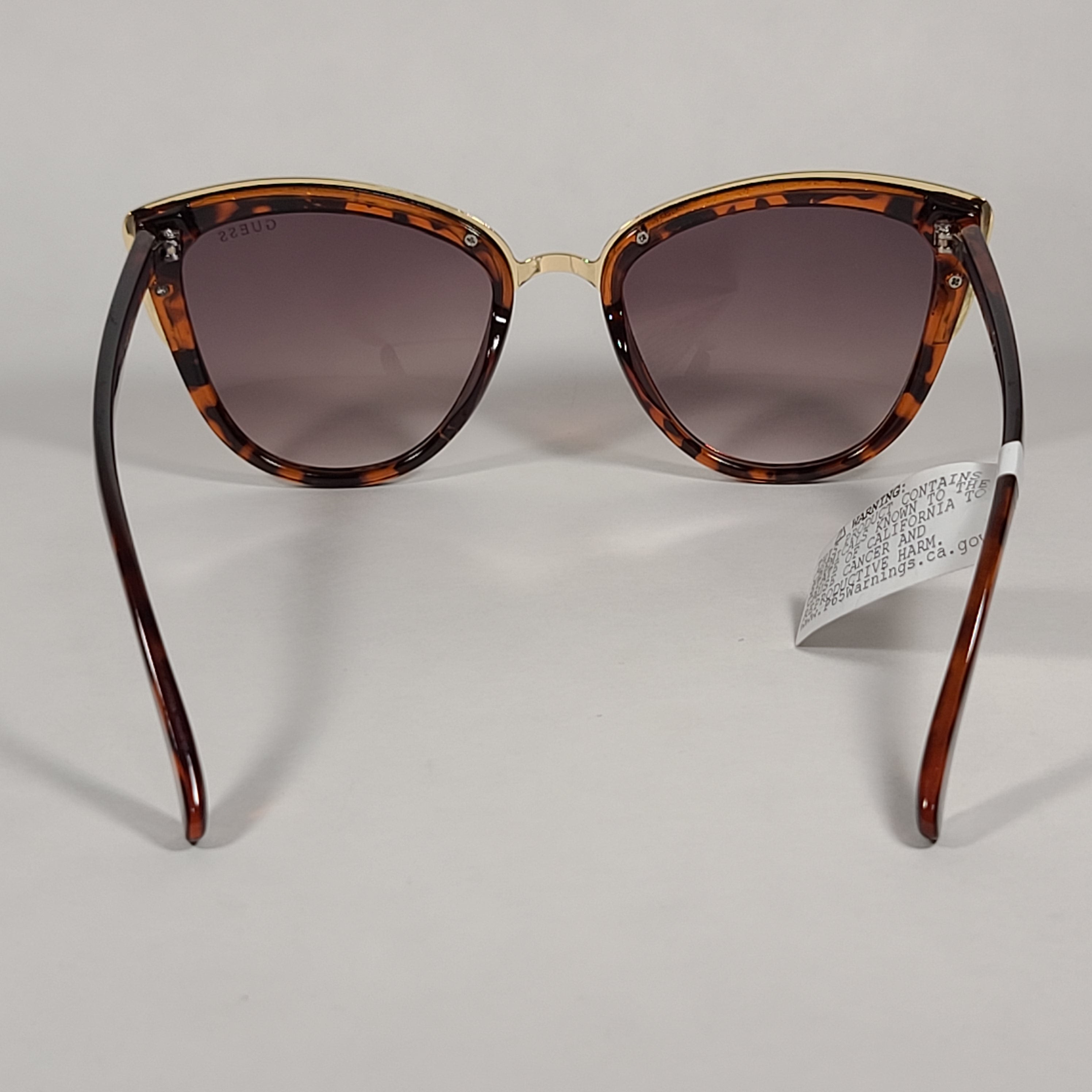 Guess Cat Eye Sunglasses Brown Tortoise Gold Frame Brown Gradient