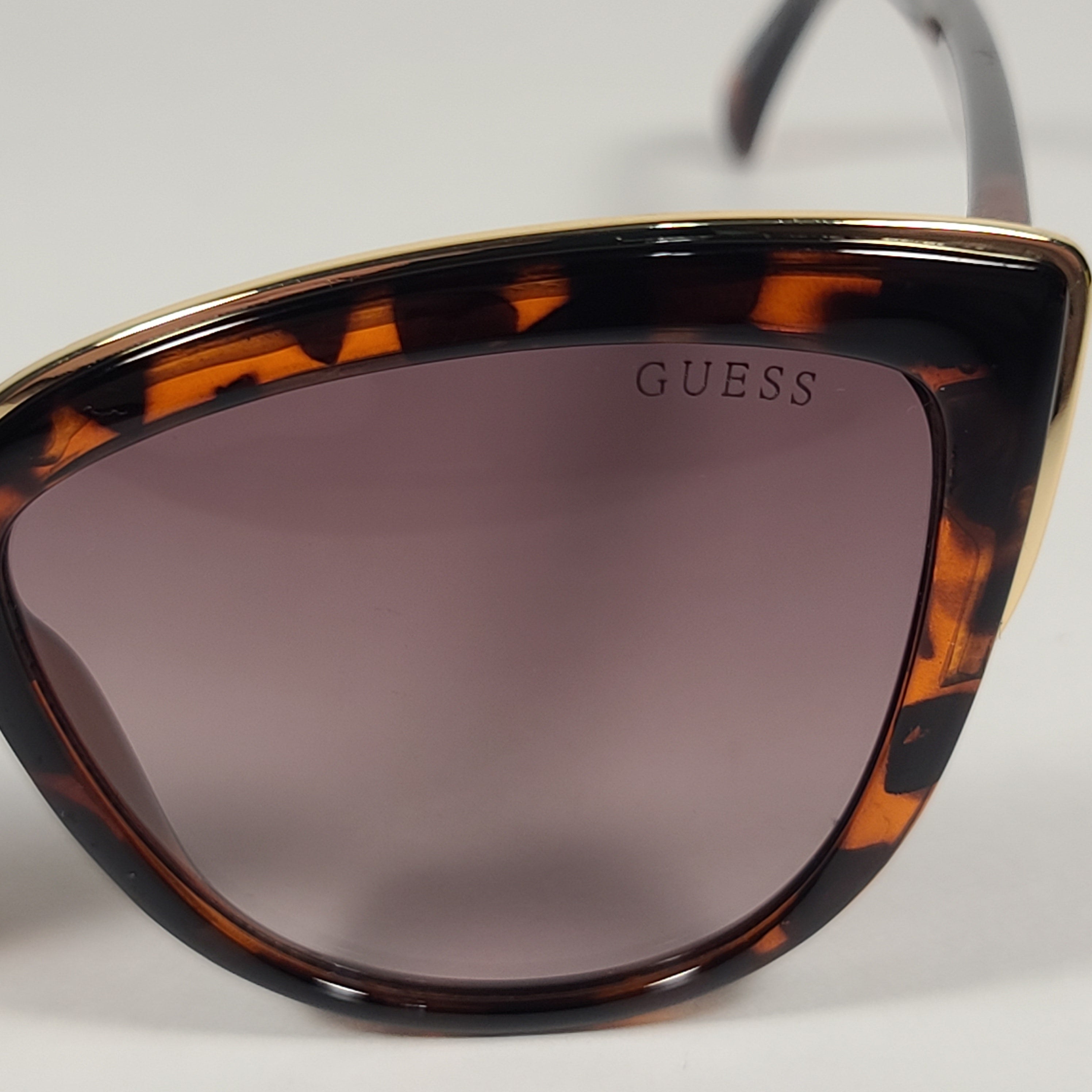 Guess Cat Eye Sunglasses Brown Tortoise Gold Frame Brown Gradient Lens TheSunglassFashion