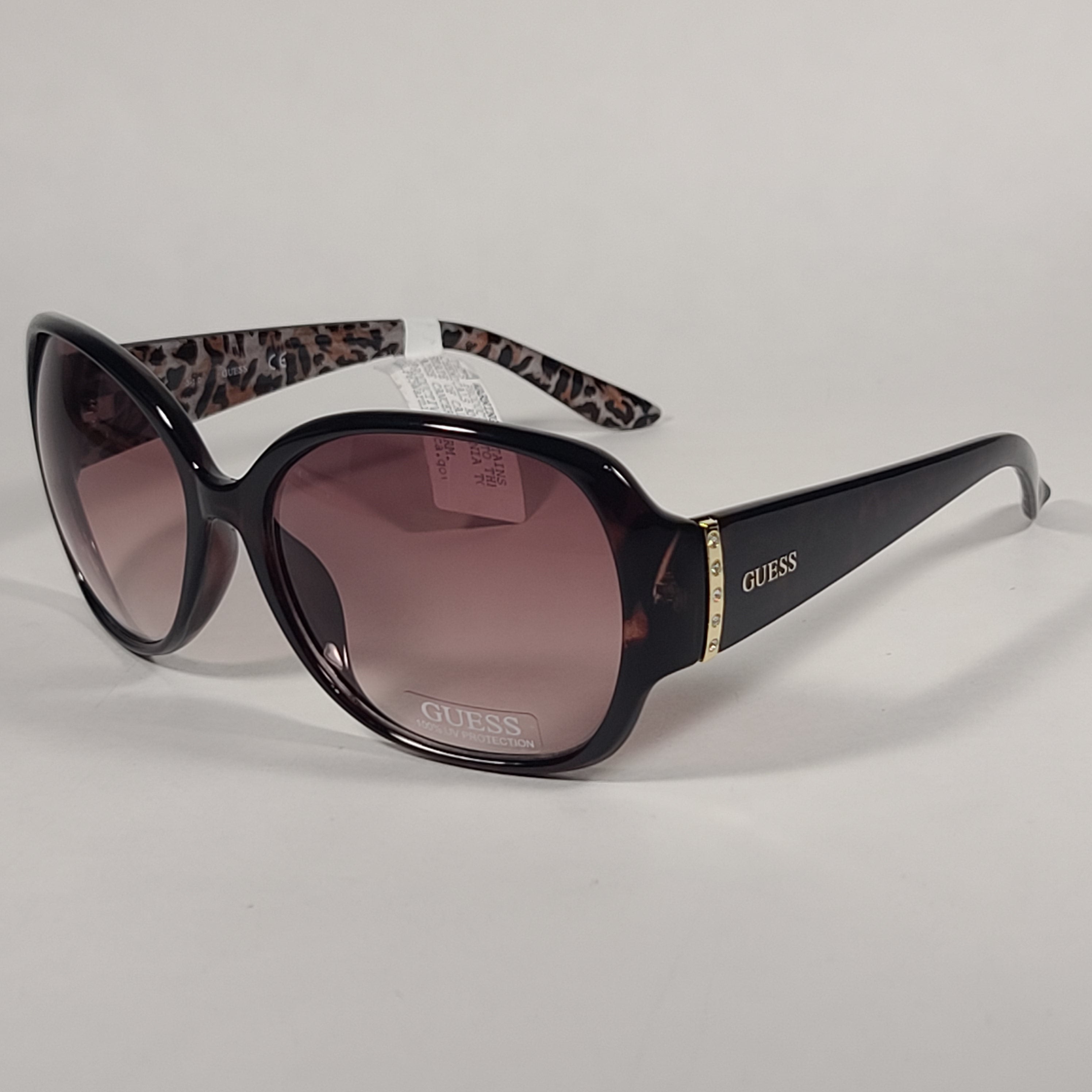 Guess Oval Sunglasses Brown Tortoise Frame Brown Gradient Lens GF0284 TheSunglassFashion