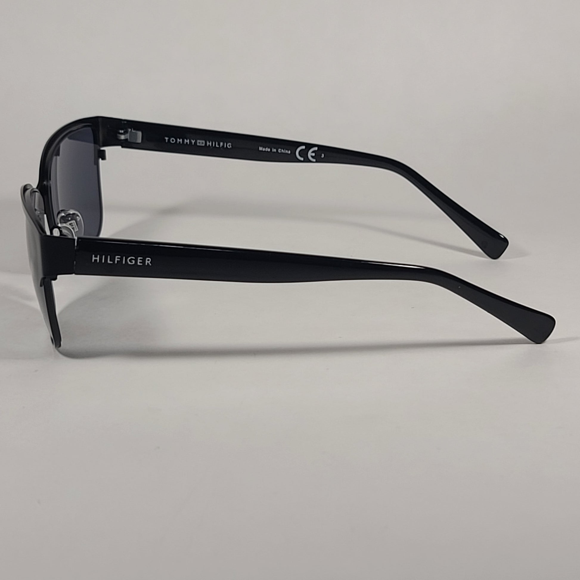 Tommy Hilfiger Reid Square Club Sunglasses Black Horn Rim Frame Gray Lens REID MM OM561 - Sunglasses