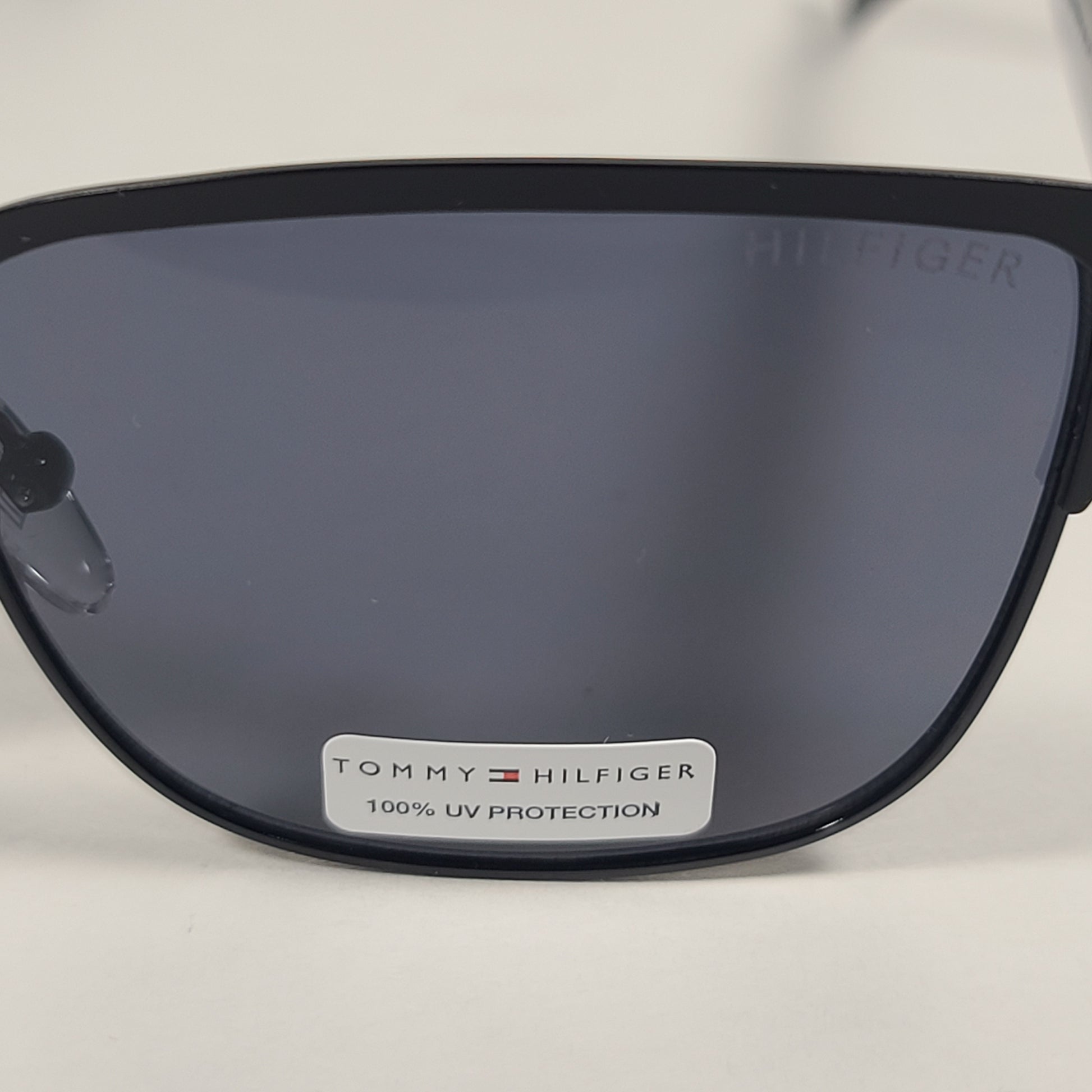 Tommy Hilfiger Reid Square Club Sunglasses Black Horn Rim Frame Gray Lens REID MM OM561 - Sunglasses