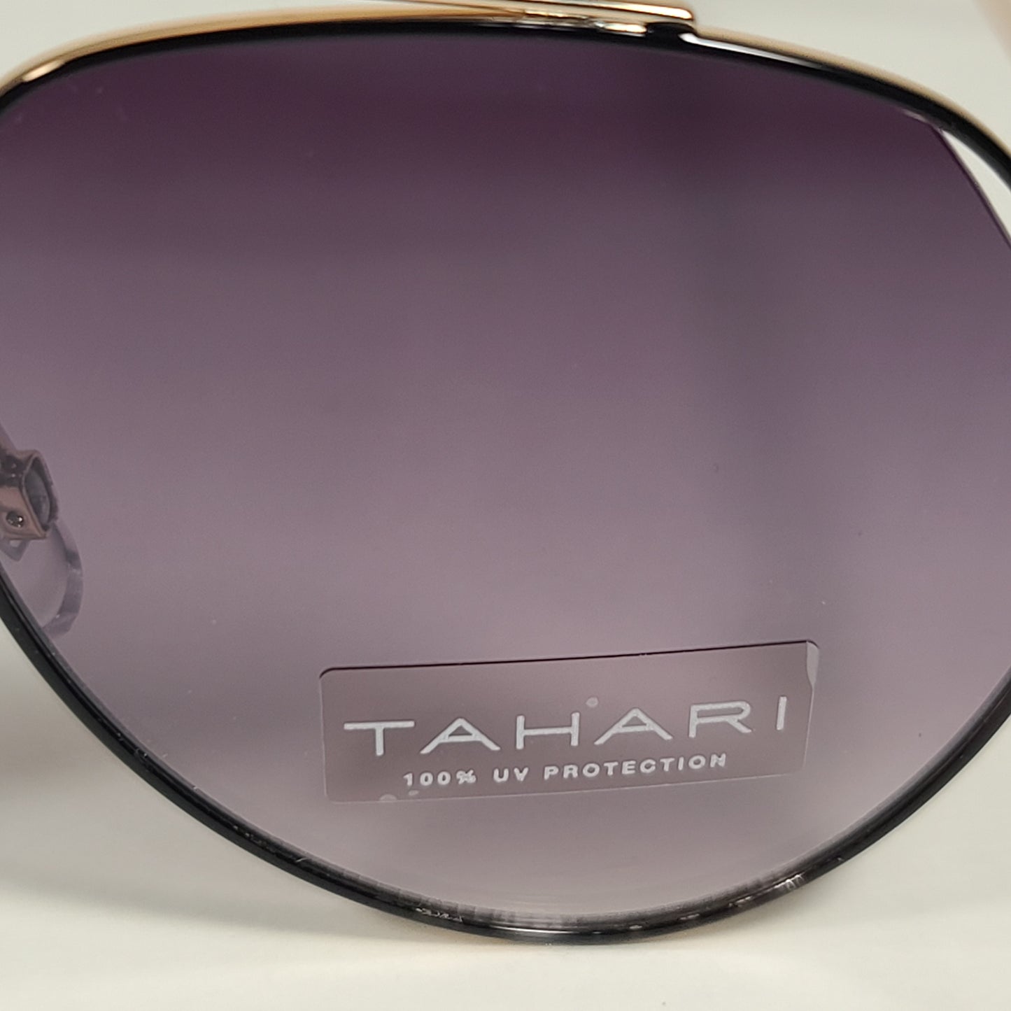 Tahari Aviator Sunglasses Gold Black Frame Gray Gradient Lens TH788 GLDOX - Sunglasses