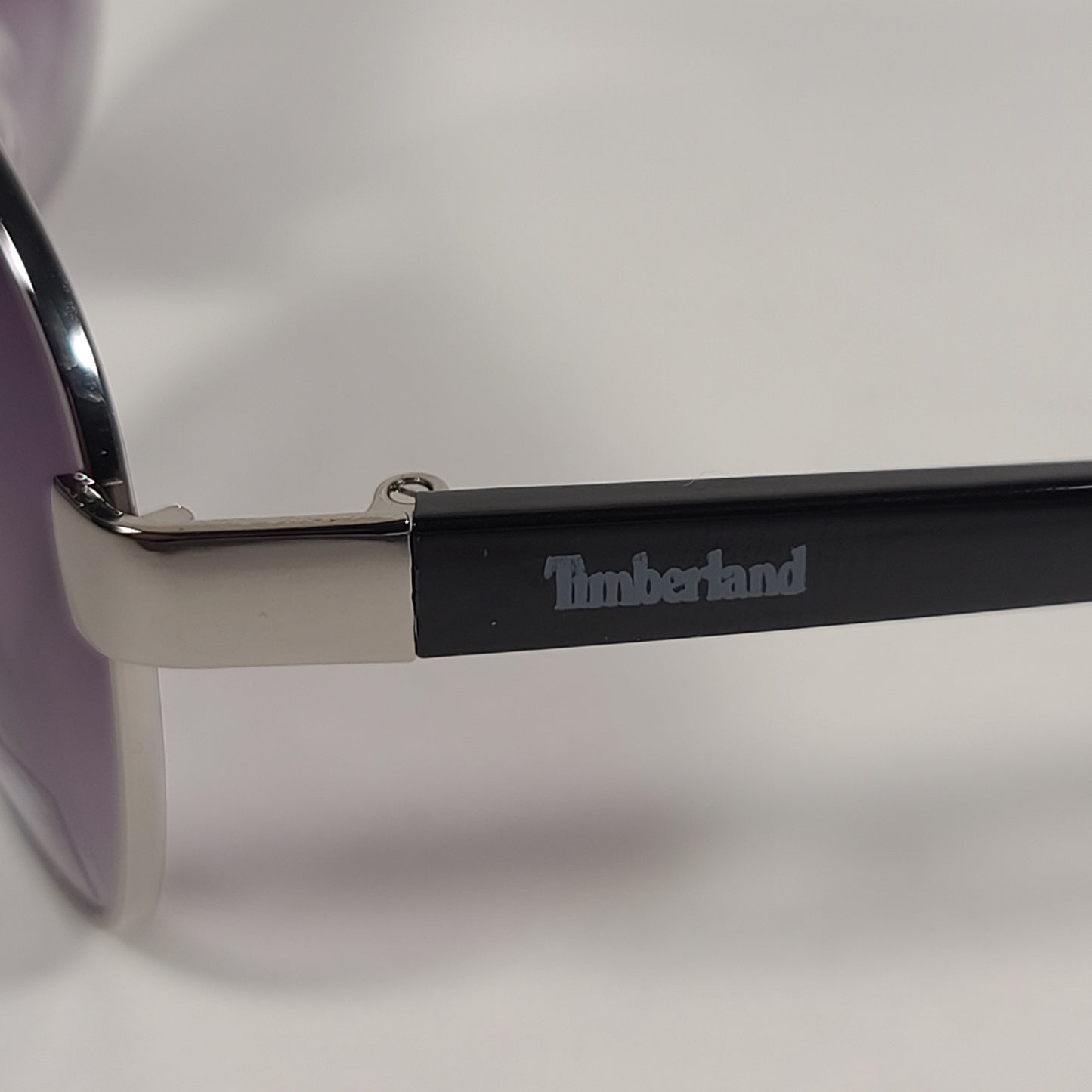 Timberland Aviator Sunglasses Silver Shiny Black Frame Smoke Gradient Lens TB7141 08B - Sunglasses