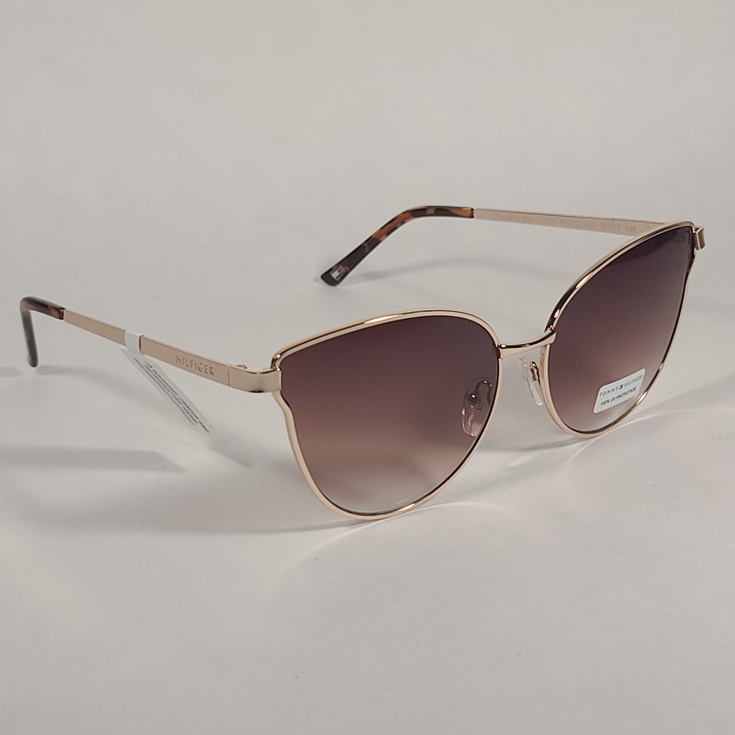 Tommy Hilfiger Zendaya Cat Eye Sunglasses Gold Frame Brown Gradient Lens ZENDAYA WM OL482 - Sunglasses