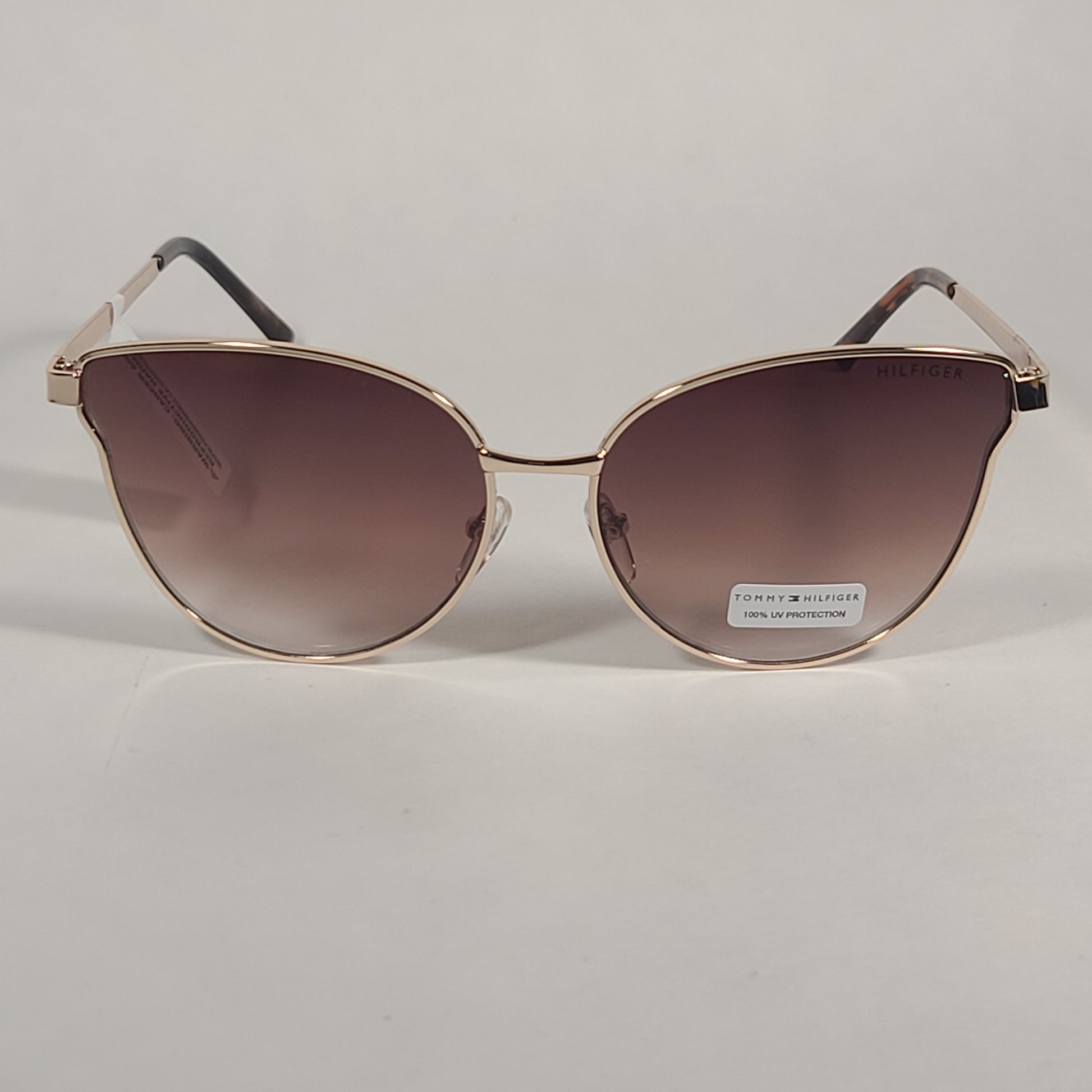 Tommy Hilfiger Zendaya Cat Eye Sunglasses Gold Frame Brown Gradient Lens ZENDAYA WM OL482 - Sunglasses