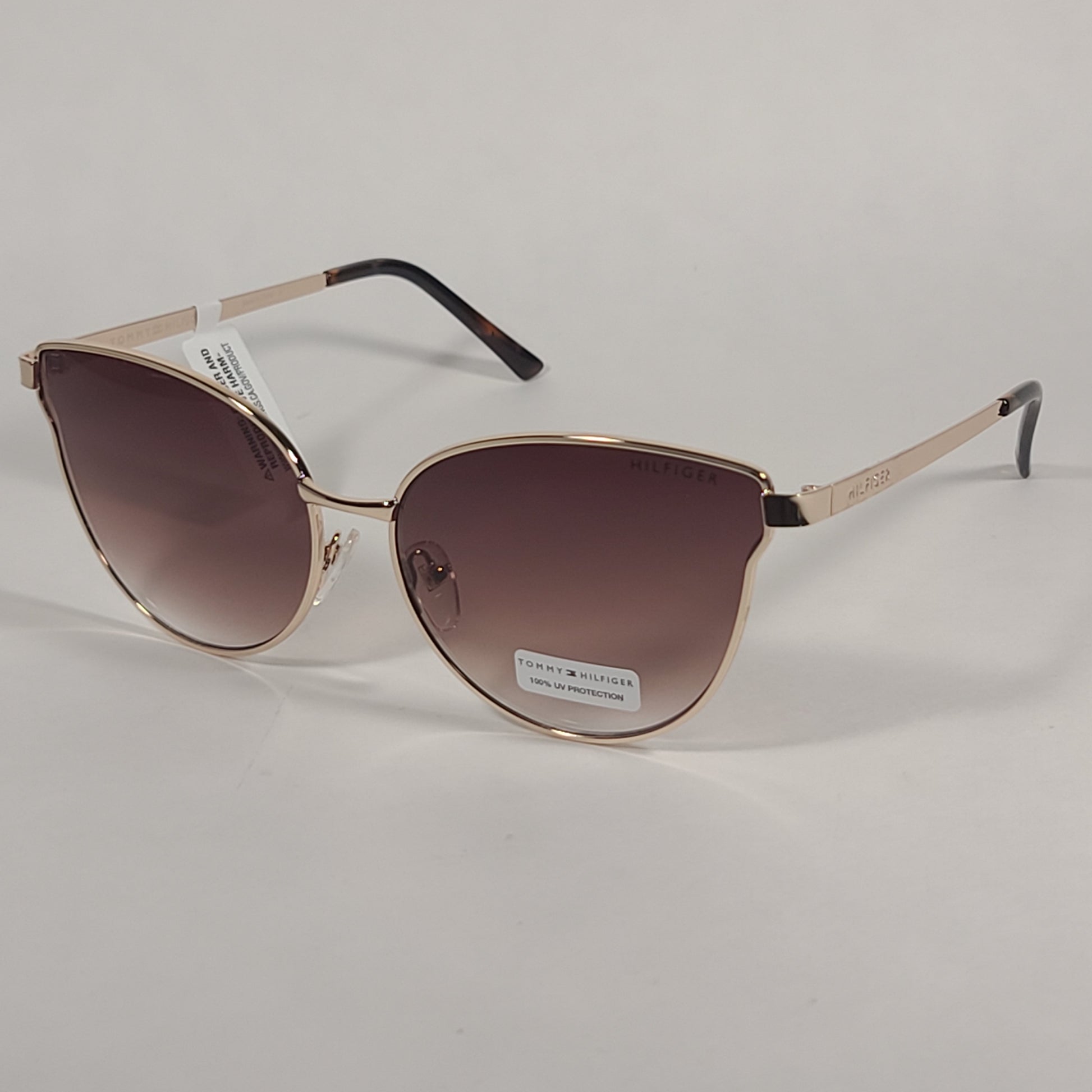 Tommy Hilfiger Zendaya Cat Eye Sunglasses Gold Frame Brown Gradient Lens ZENDAYA WM OL482 - Sunglasses