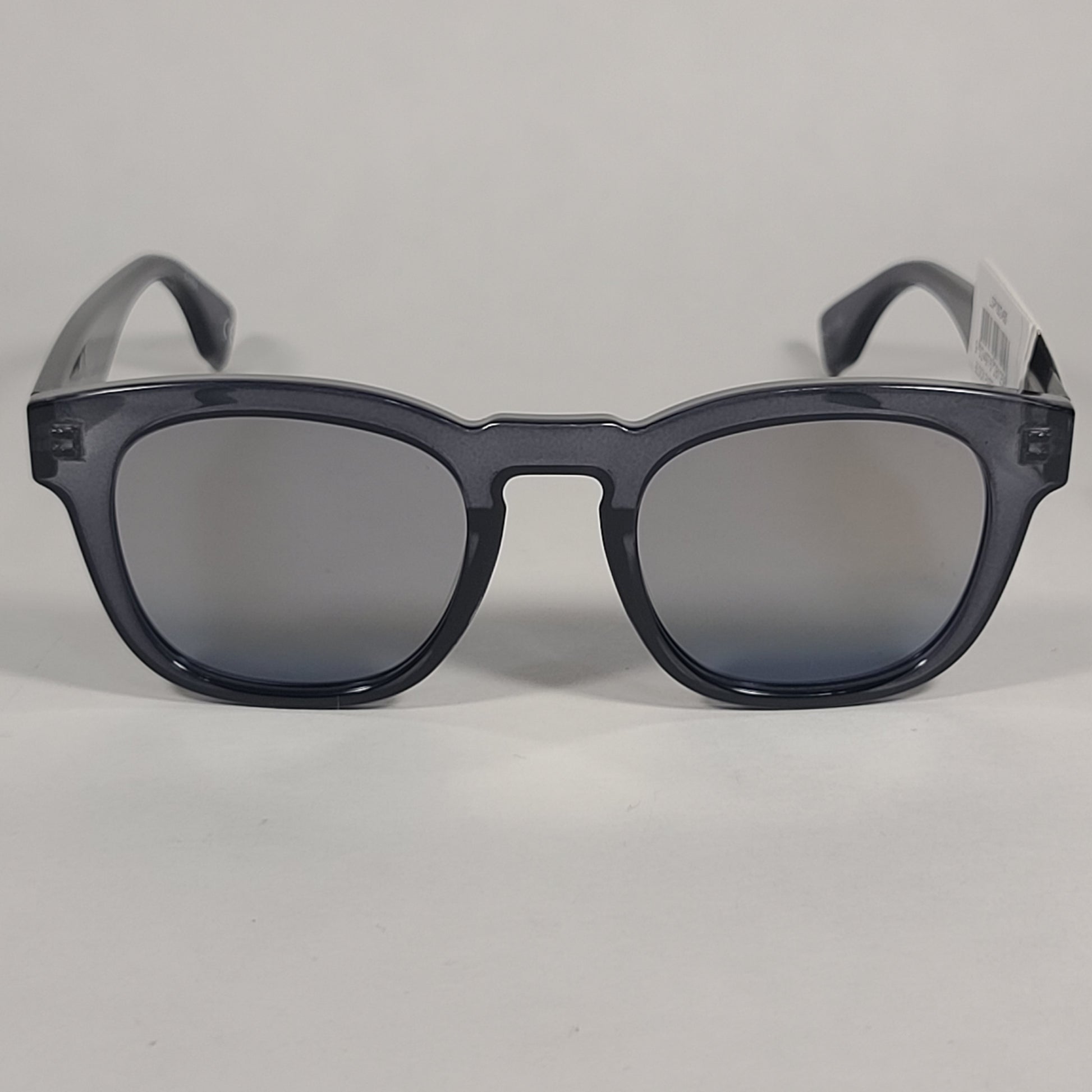 Le Specs Block Party Rectangle Sunglasses Slate Gray Frame Gray Gold Gradient Lens LSP1802450 - Sunglasses