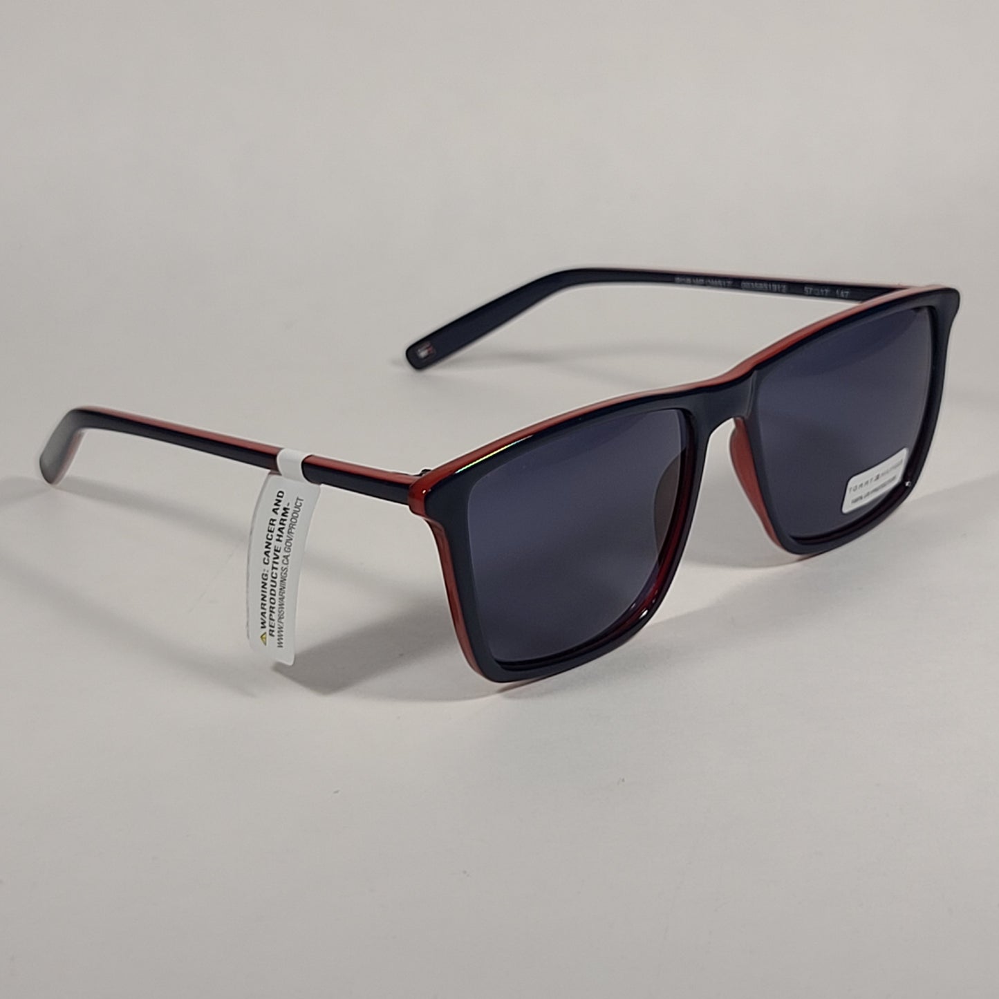 Tommy Hilfiger Rob Square Sunglasses Two Tone Navy Blue Red Gray Lens ROB MP OM517 - Sunglasses