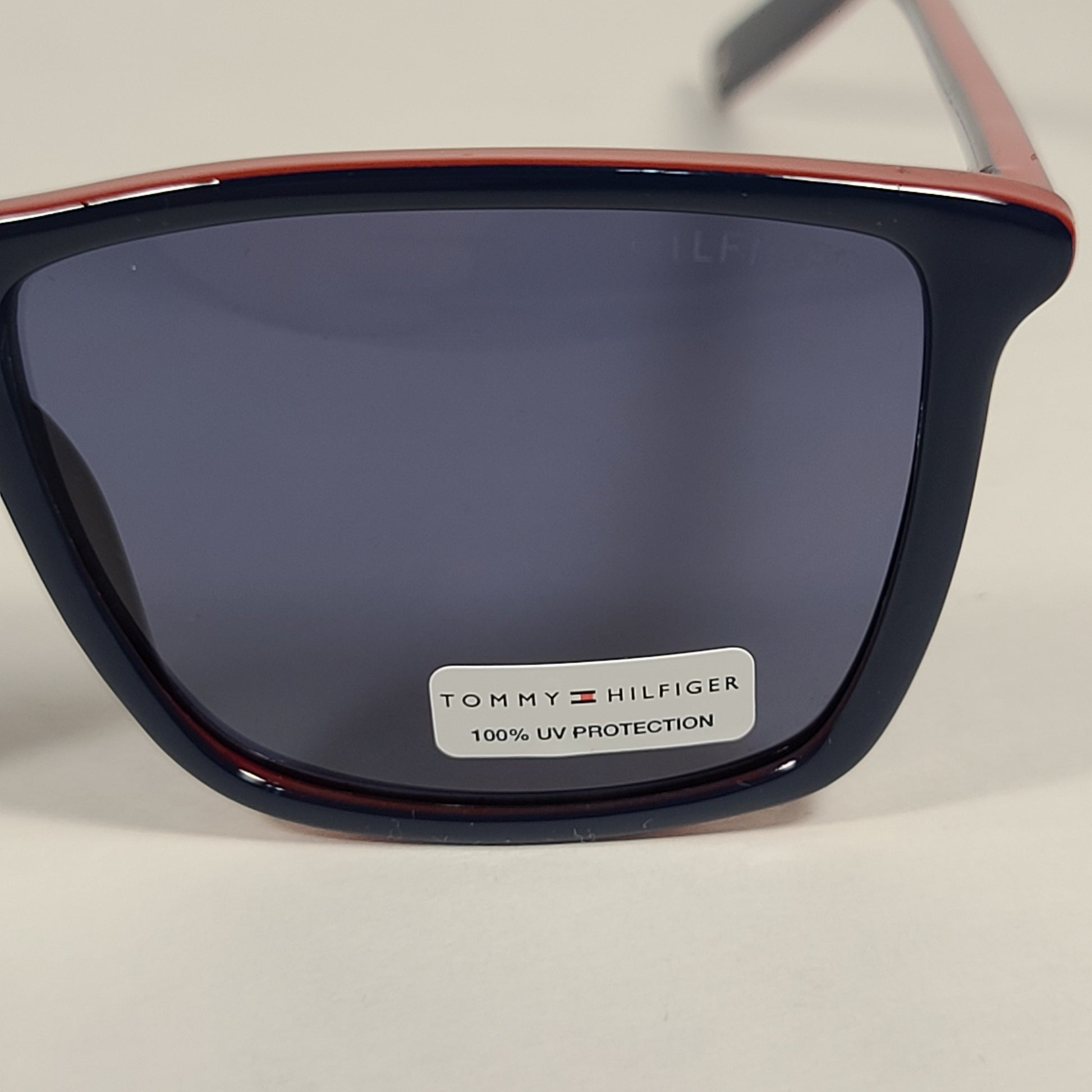 Tommy Hilfiger Rob Square Sunglasses Two Tone Navy Blue Red Gray Lens ROB MP OM517 - Sunglasses