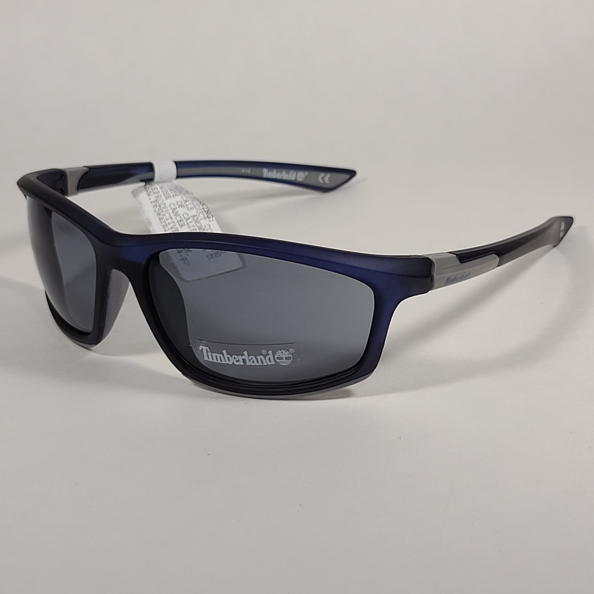 Timberland Wrap Sunglasses Blue And Gray Frame Gray Lens TB7149 91A - Sunglasses