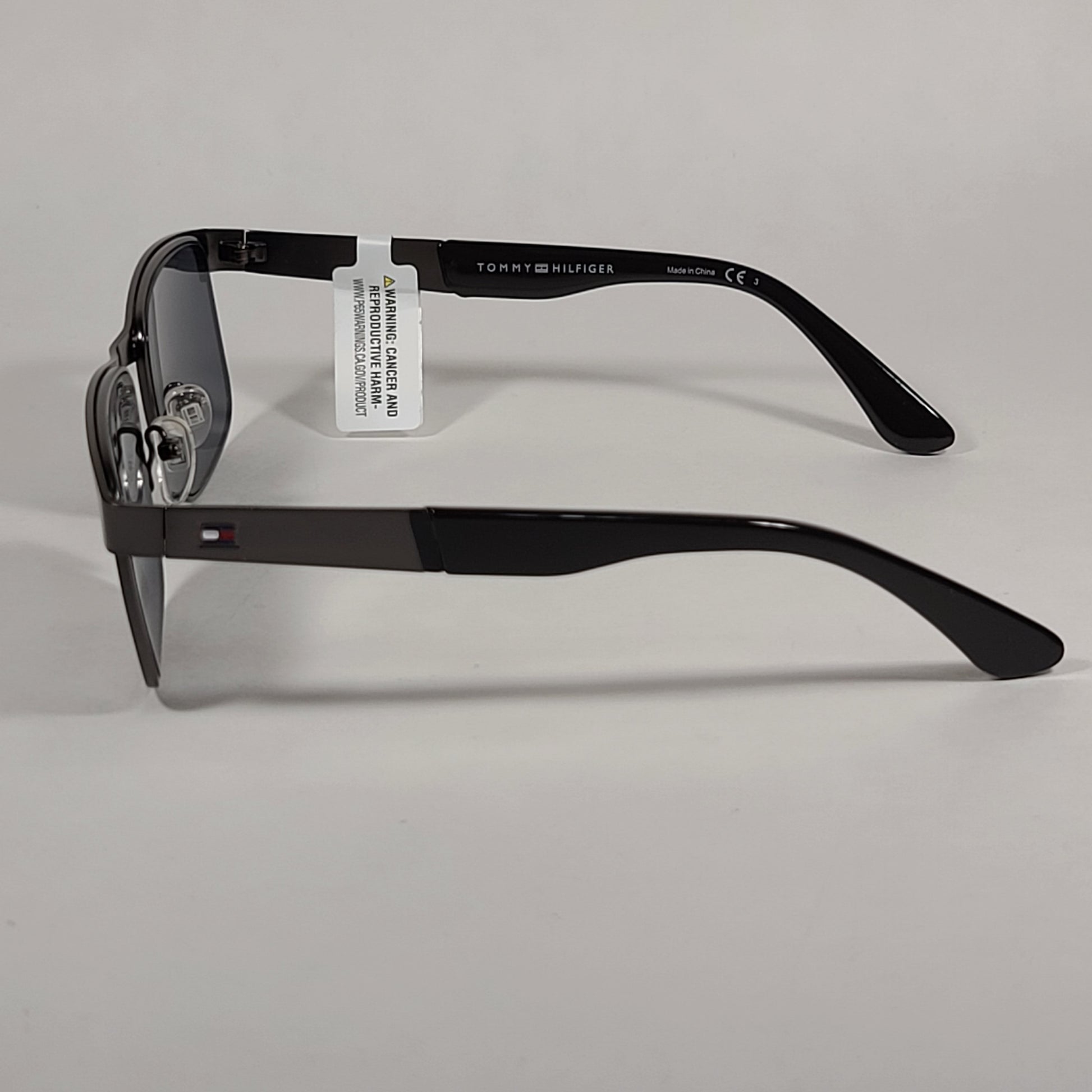 Tommy Hilfiger Malachy Rectangle Sunglasses Gunmetal Gray Frame Gray Lens MALACHY MM OM438 - Sunglasses