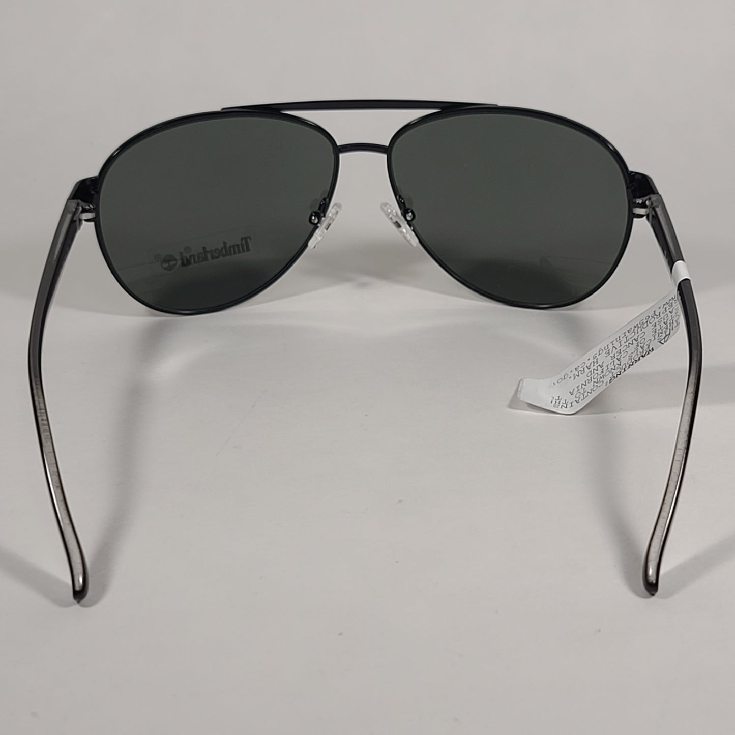 Timberland Aviator Sunglasses Shiny Black Frame Green Tinted Lens TB7141 01N - Sunglasses