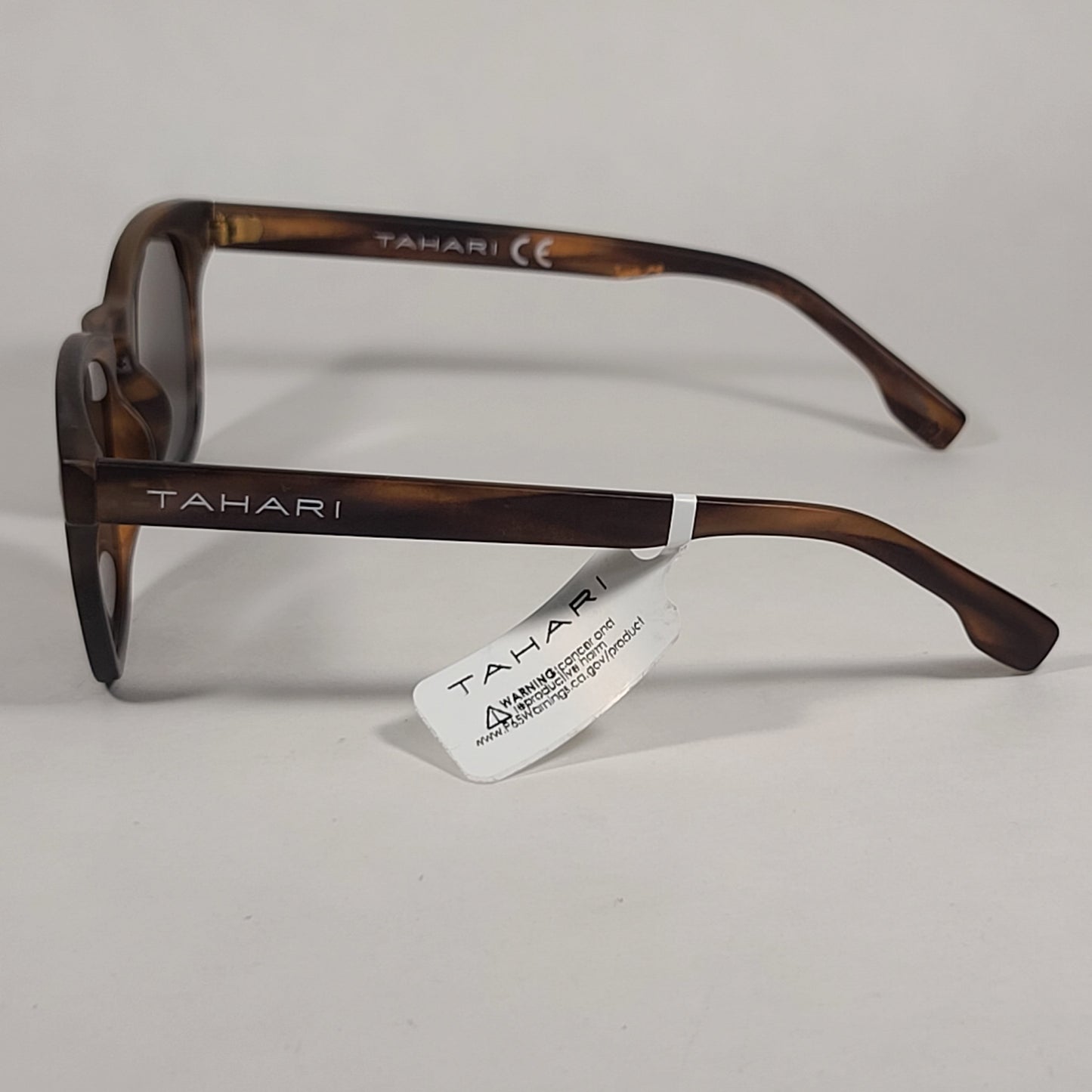 Tahari Square Club Sunglasses Matte Brown Tortoise Frame Blue Mirror Lens TM111 MTS - Sunglasses