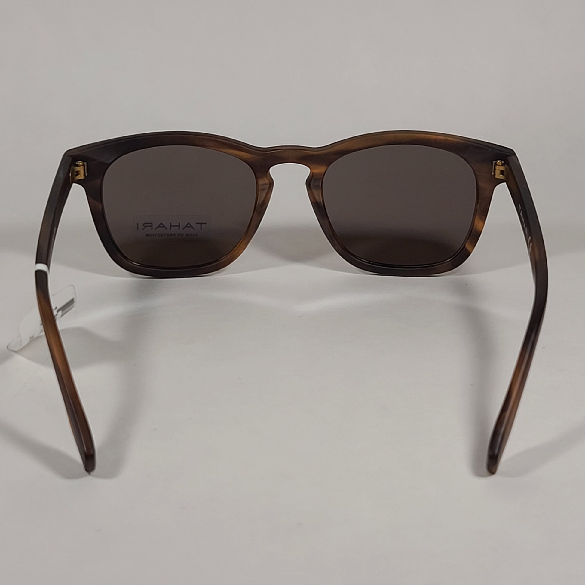 Tahari Square Club Sunglasses Matte Brown Tortoise Frame Blue Mirror Lens TM111 MTS - Sunglasses