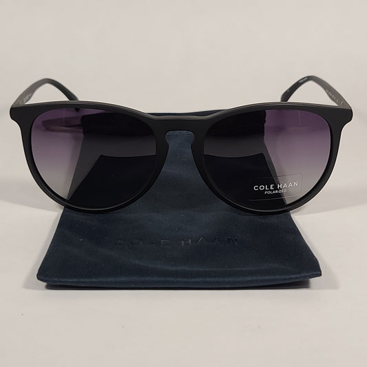 Cole Haan CH8502 001 Polarized Key Hole Sunglasses Matte Black Frame Smoke Gradient Lens - Sunglasses