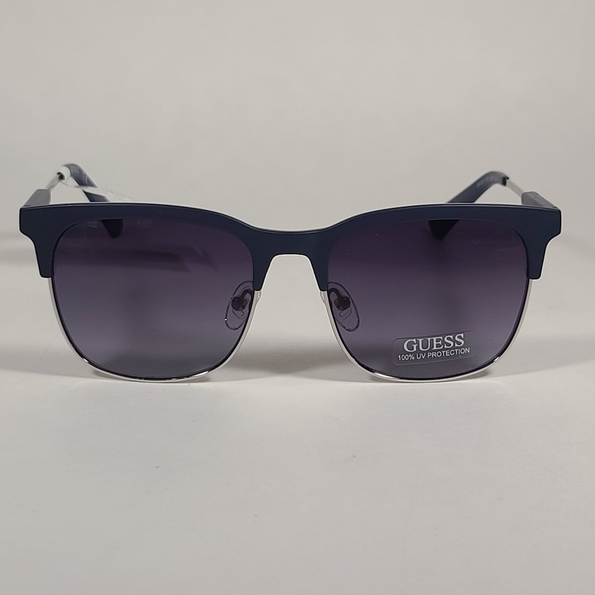 Guess Square Club Sunglasses Navy Blue And Gray Frame Smoke Gradient Lens GF0225 91W - Sunglasses