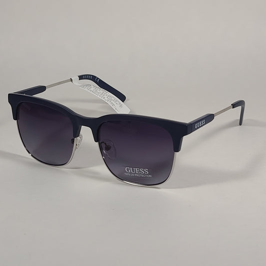 Guess Square Club Sunglasses Navy Blue And Gray Frame Smoke Gradient Lens GF0225 91W - Sunglasses